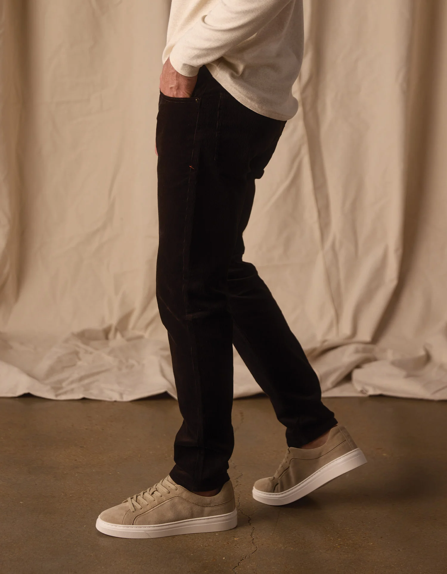 Comfort Cord Pant in Dark Brown - Image 6