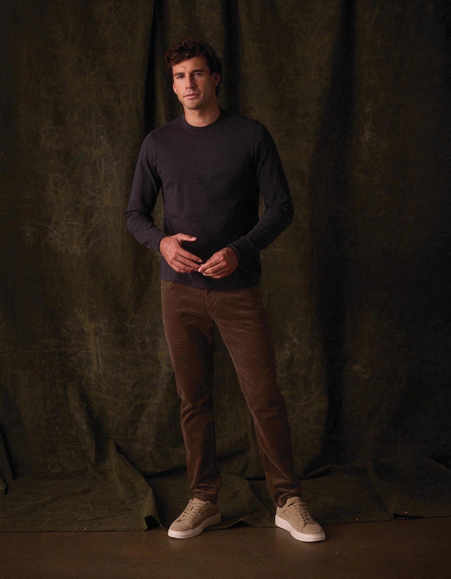 Comfort Cord Pant in Taupe - Image 3