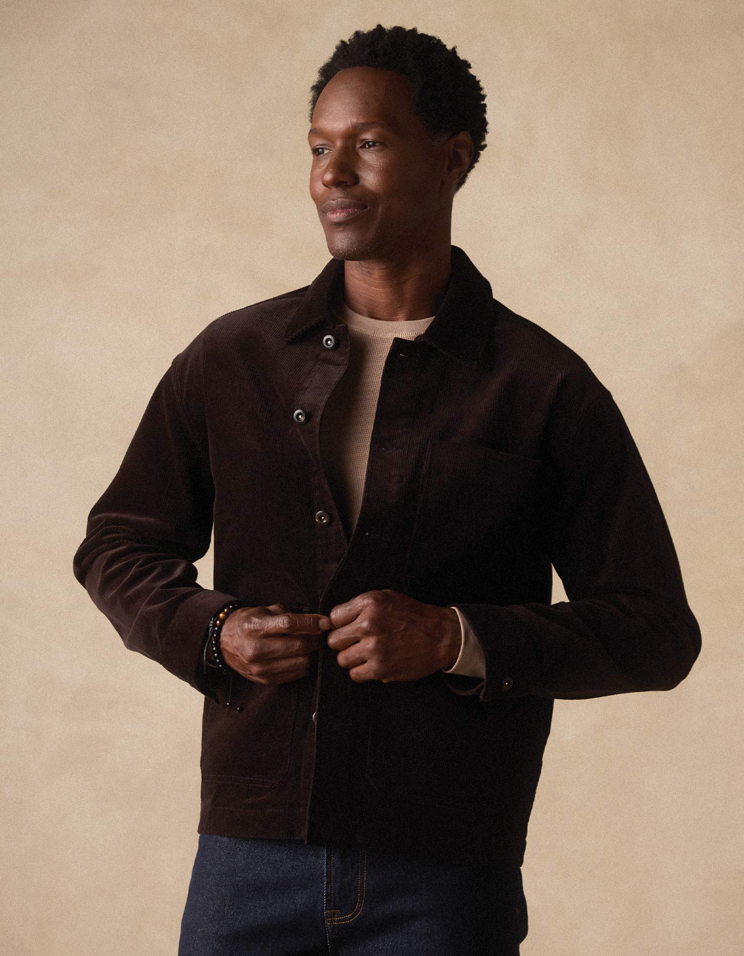 Comfort Cord Chore Coat in Dark Brown - Image 4