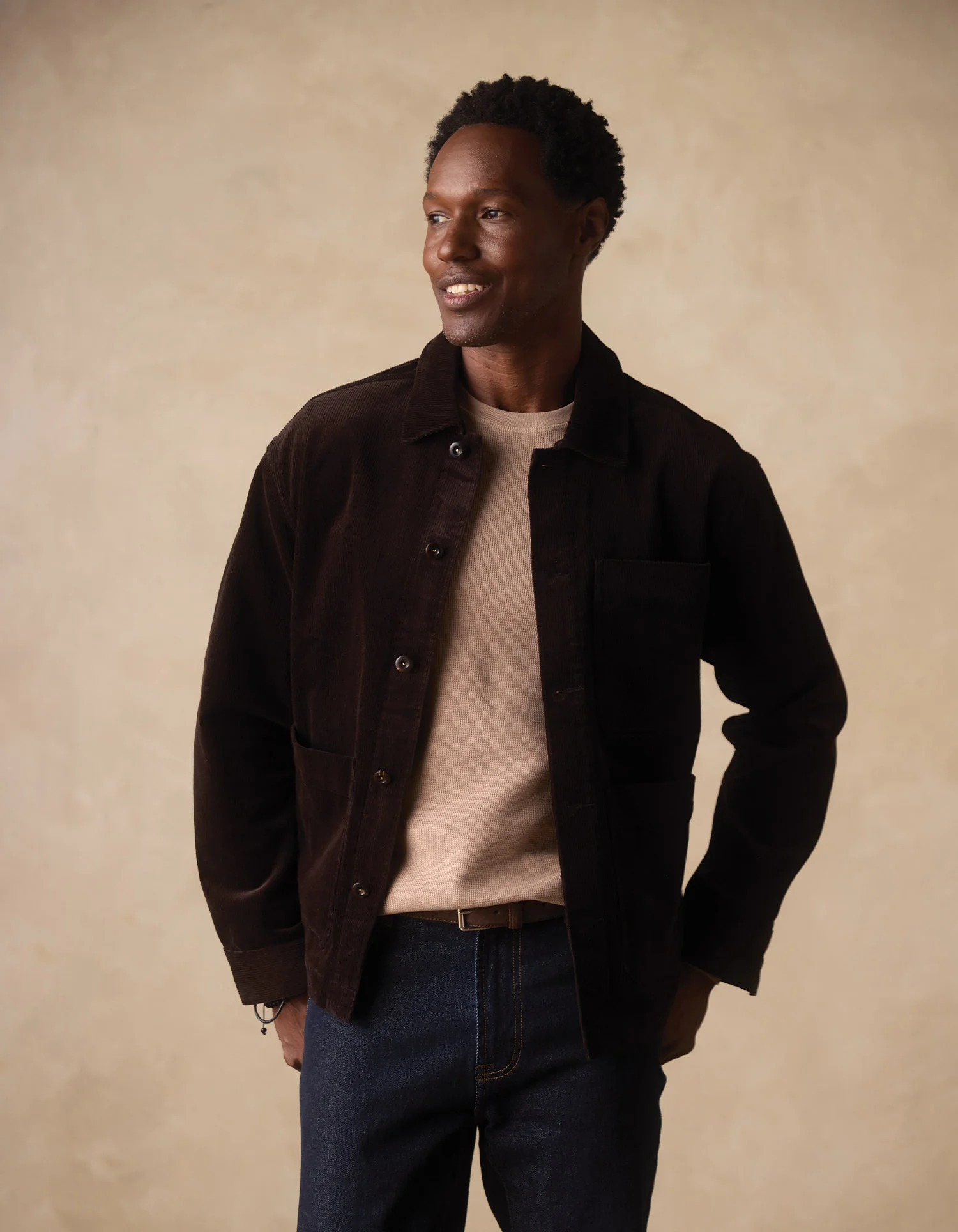Comfort Cord Chore Coat in Dark Brown - Image 5