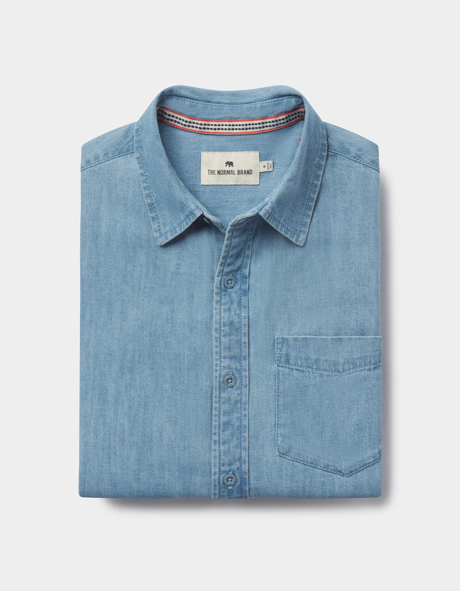 Cotton Denim Long Sleeve Button Up - Image 3