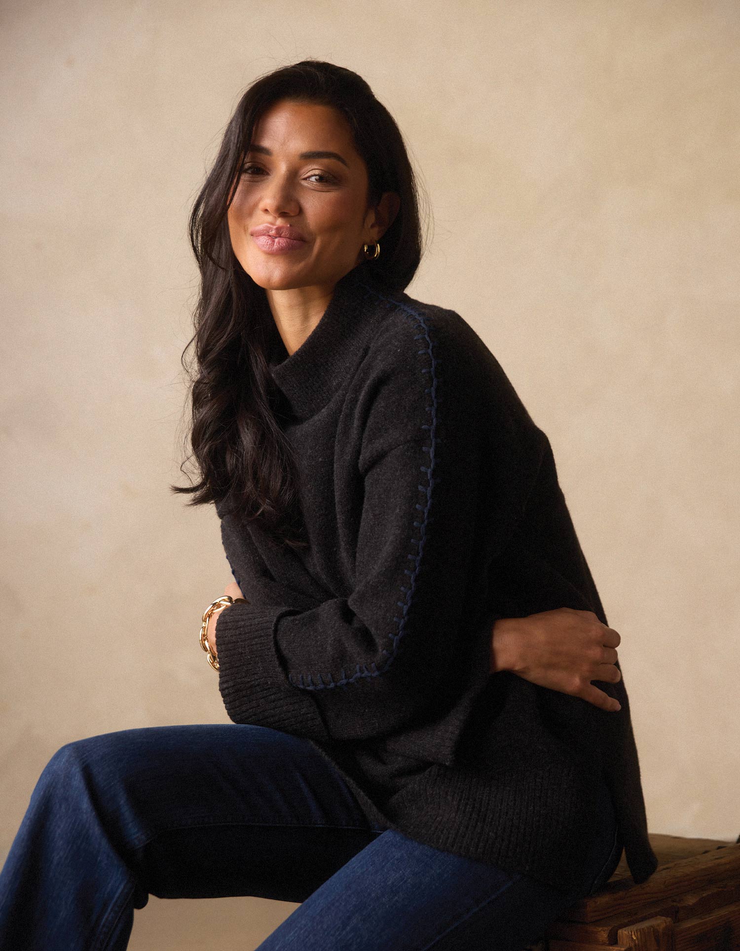 Craft Stitch Sweater in Black
