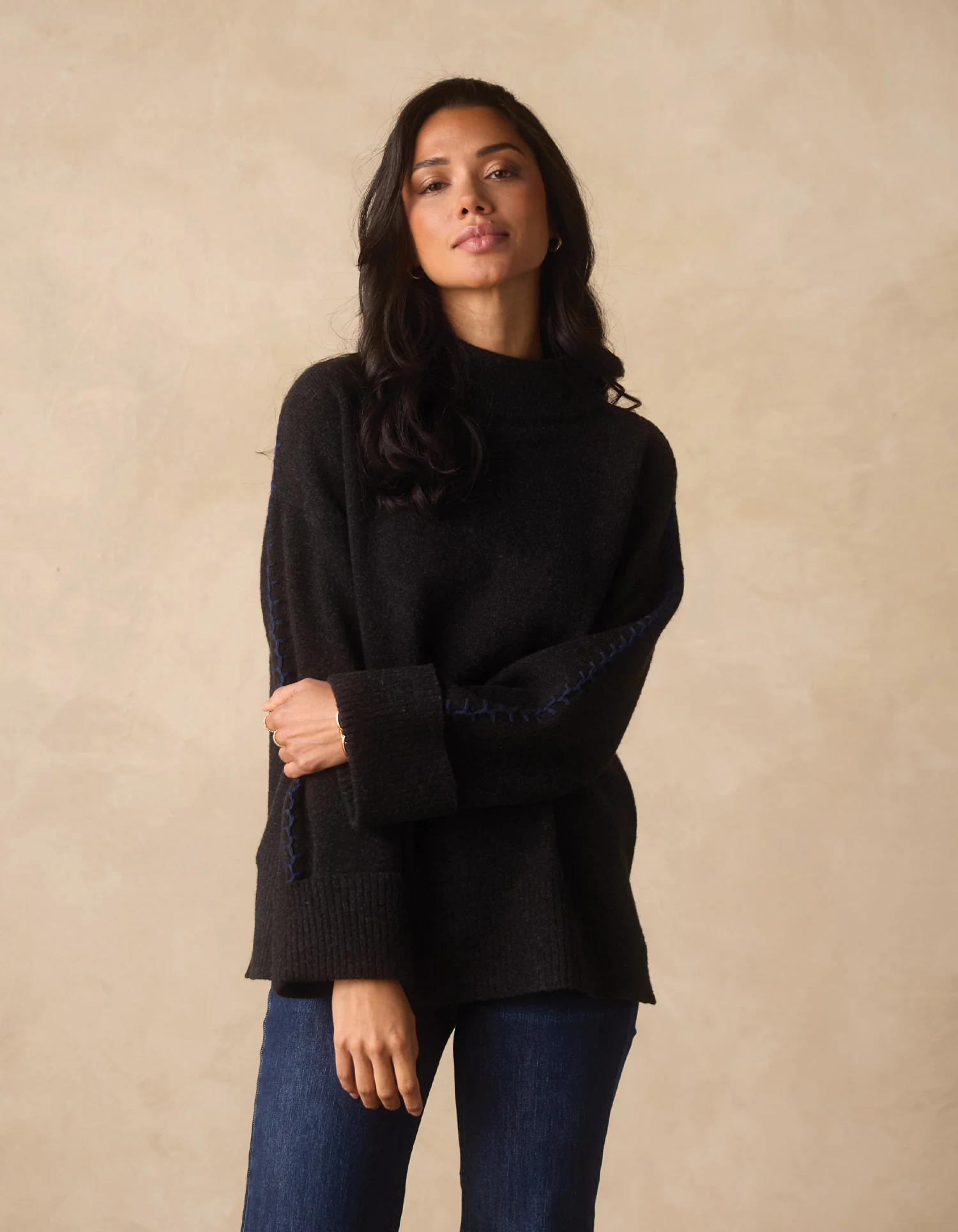 Craft Stitch Sweater in Black - Image 3