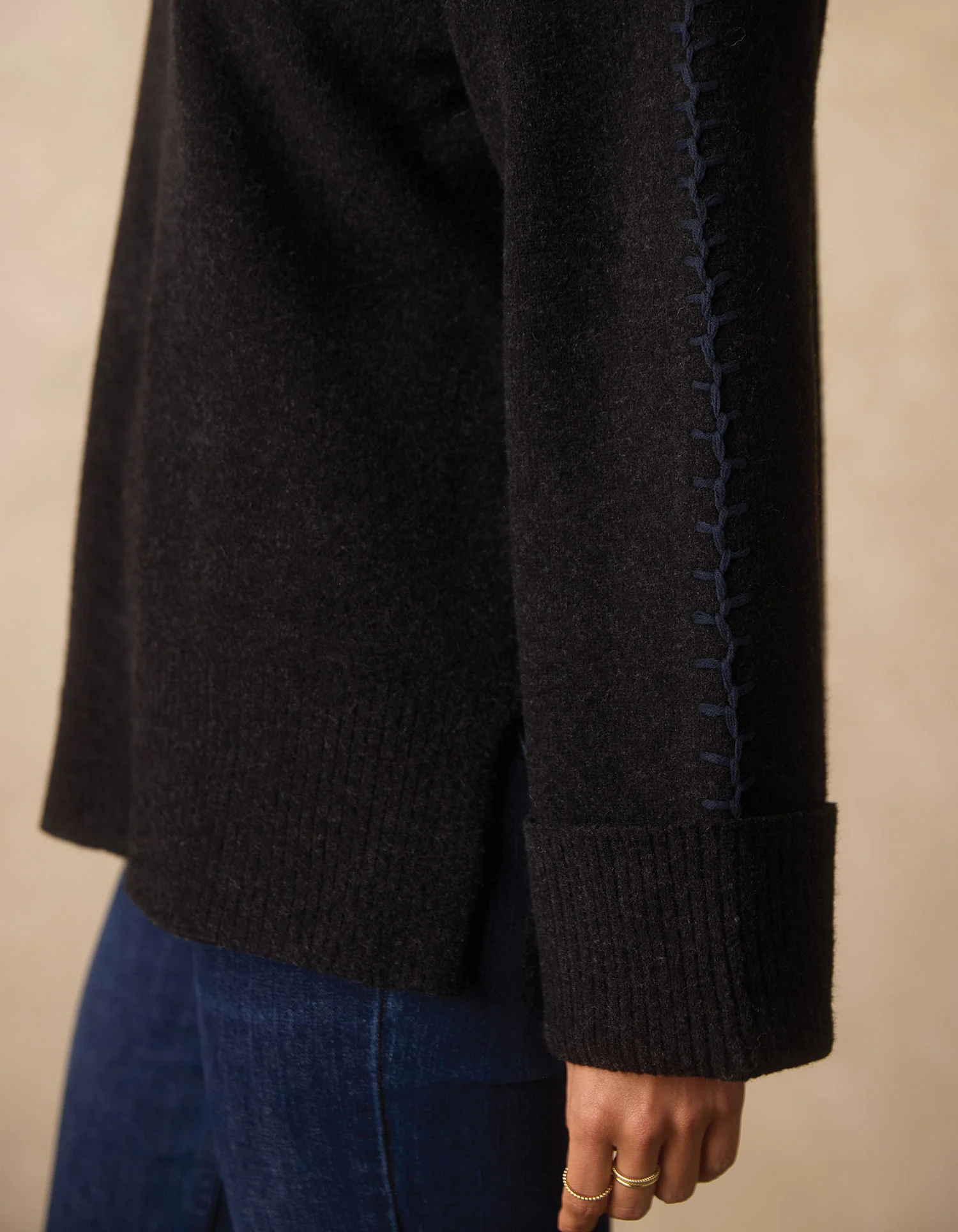 Craft Stitch Sweater in Black - Image 4