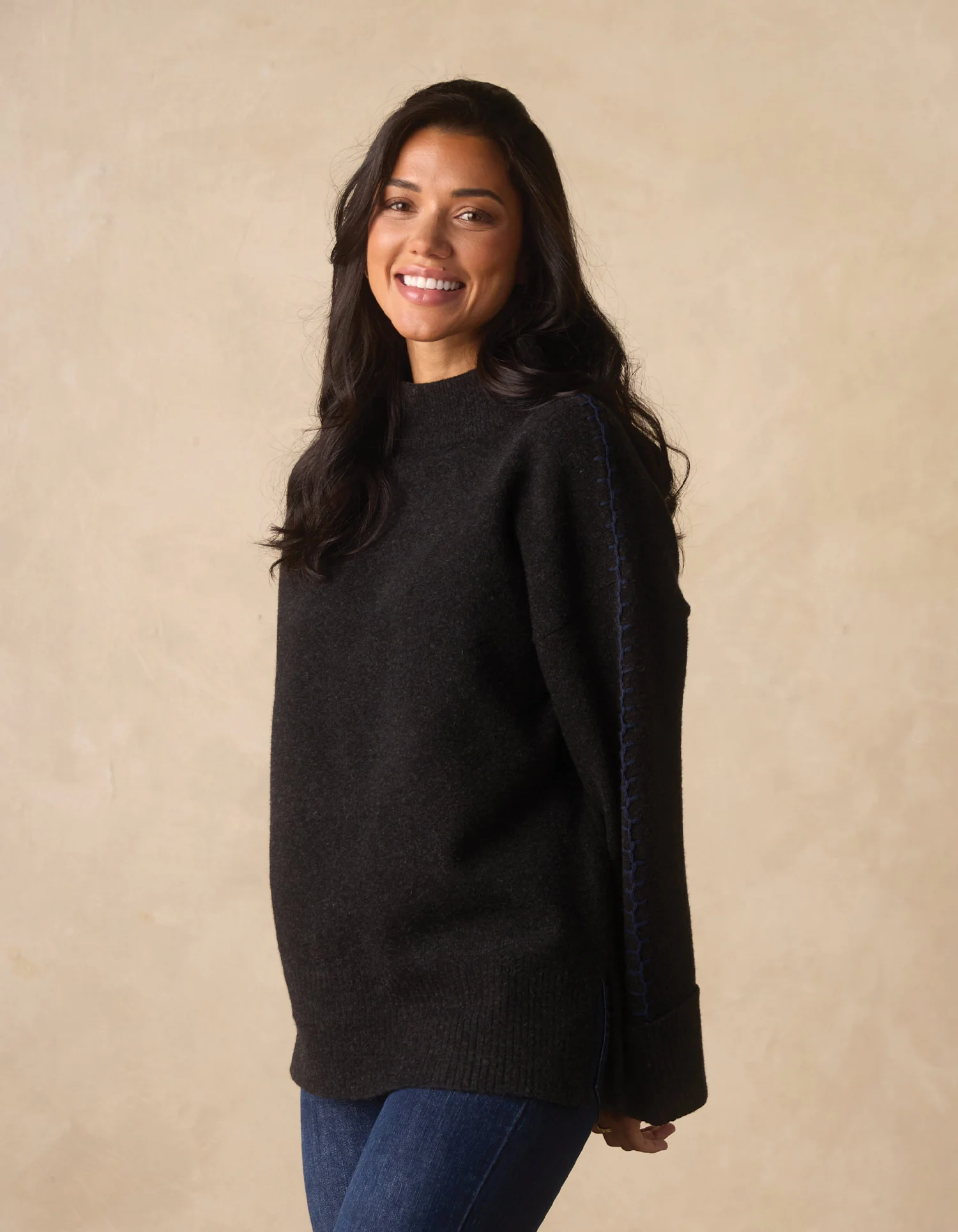 Craft Stitch Sweater in Black - Image 5
