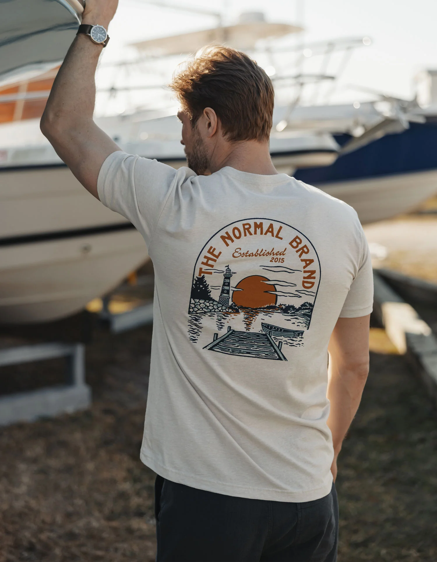 Dockside Tee in Sand - Image 2