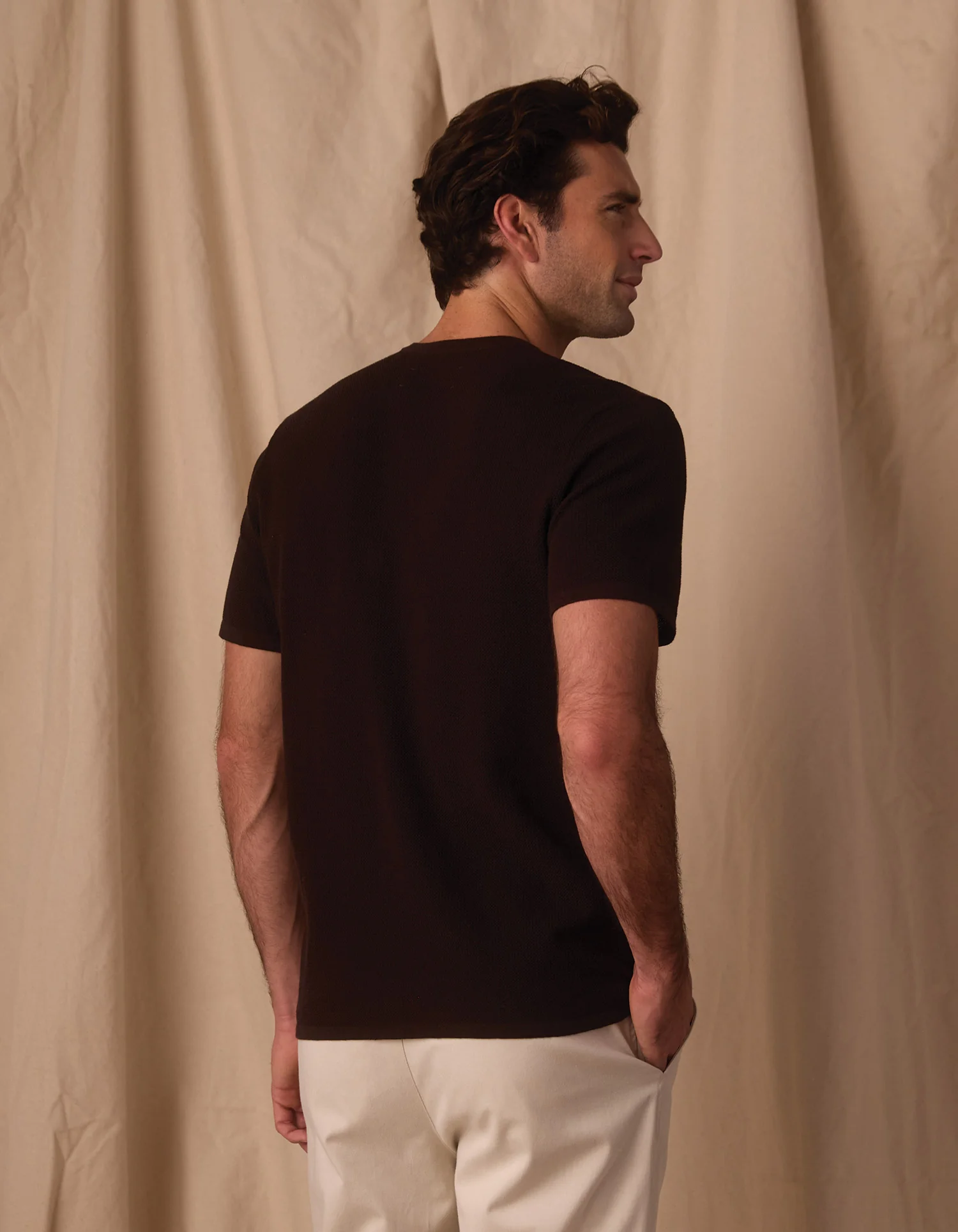 Driftknit Sweater Tee in Dark Brown - Image 5