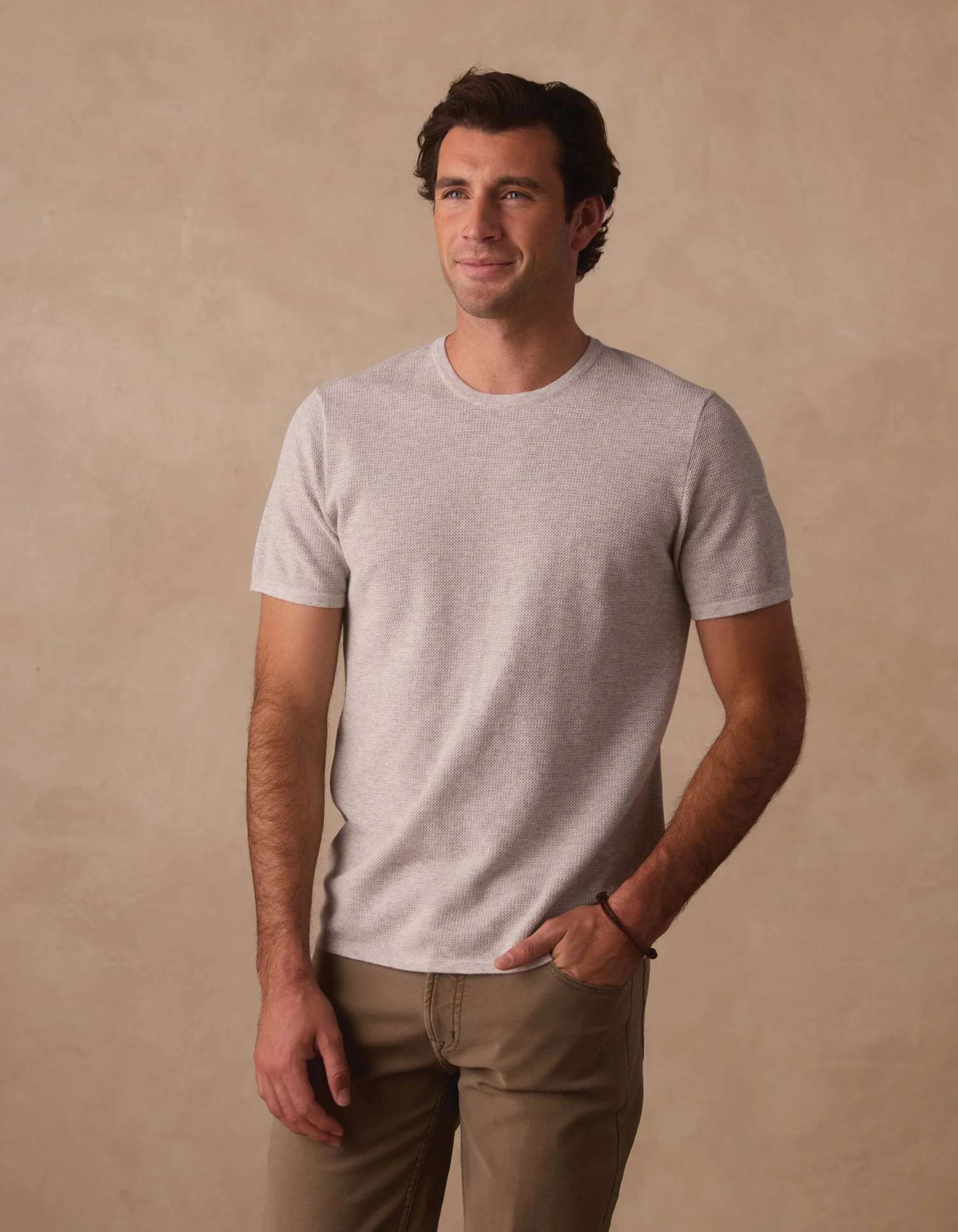 Driftknit Sweater Tee in Stone - Image 6