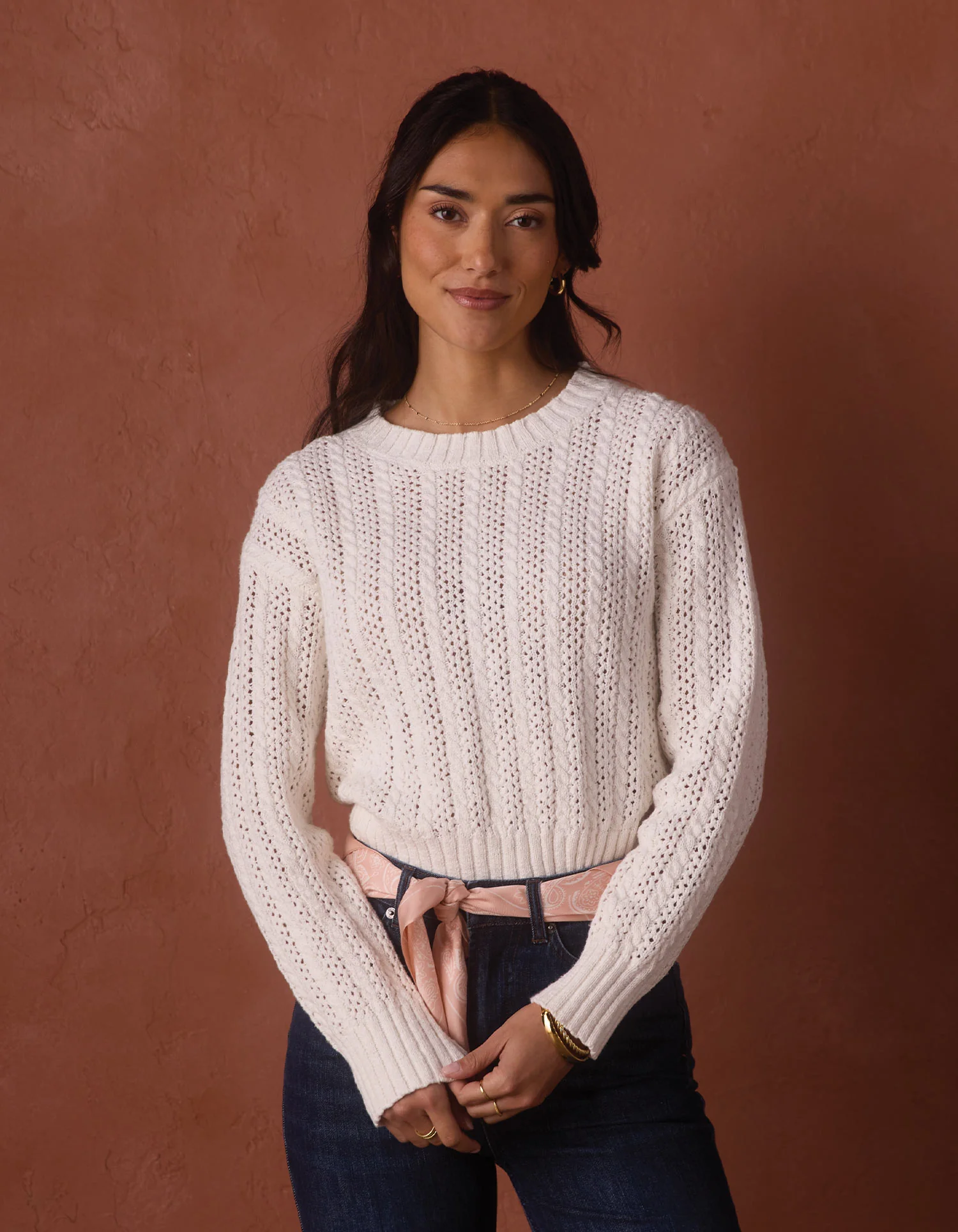 Elise Crewneck Sweater in Cream - Image 3