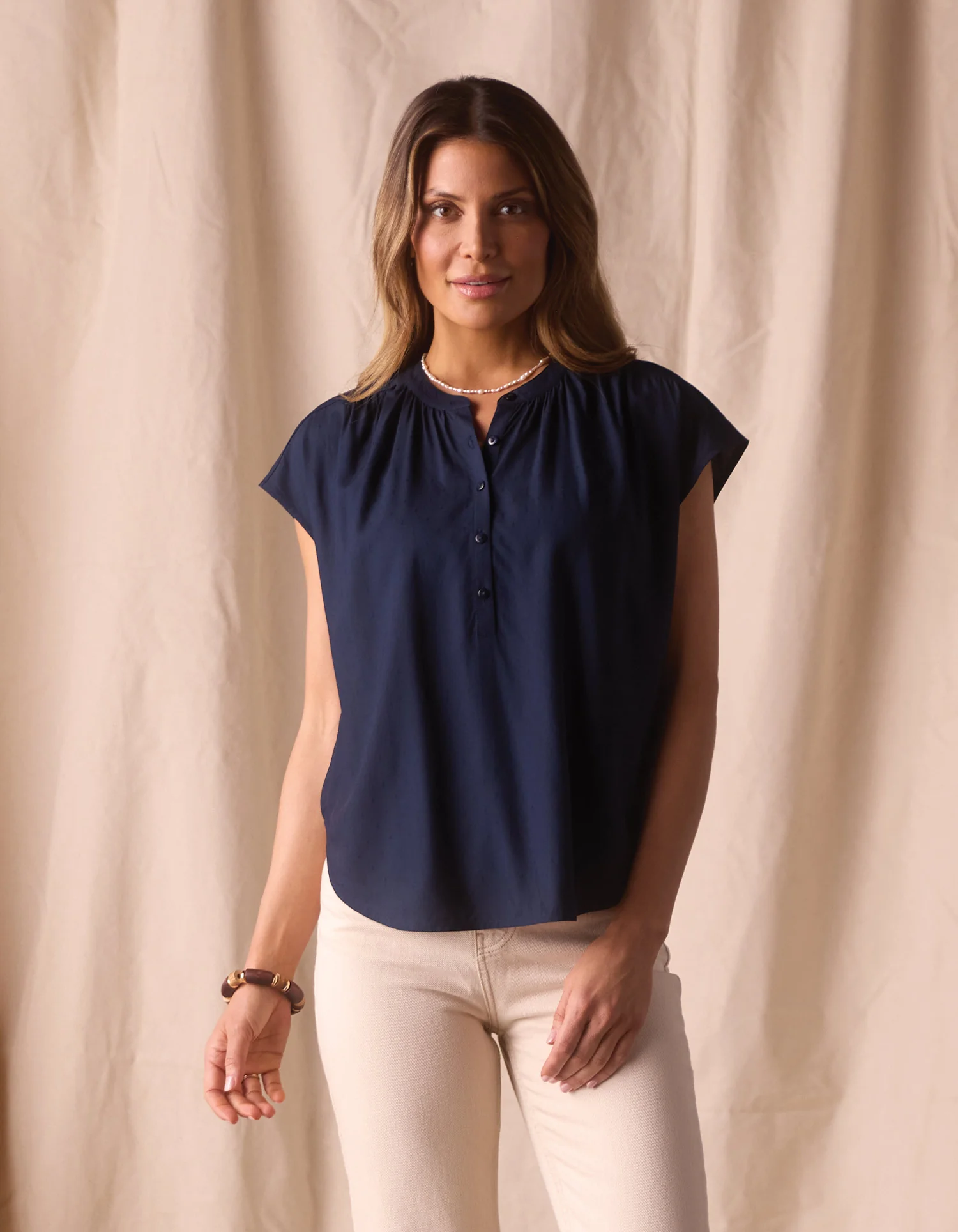 Estella Blouse in Normal Navy - Image 2