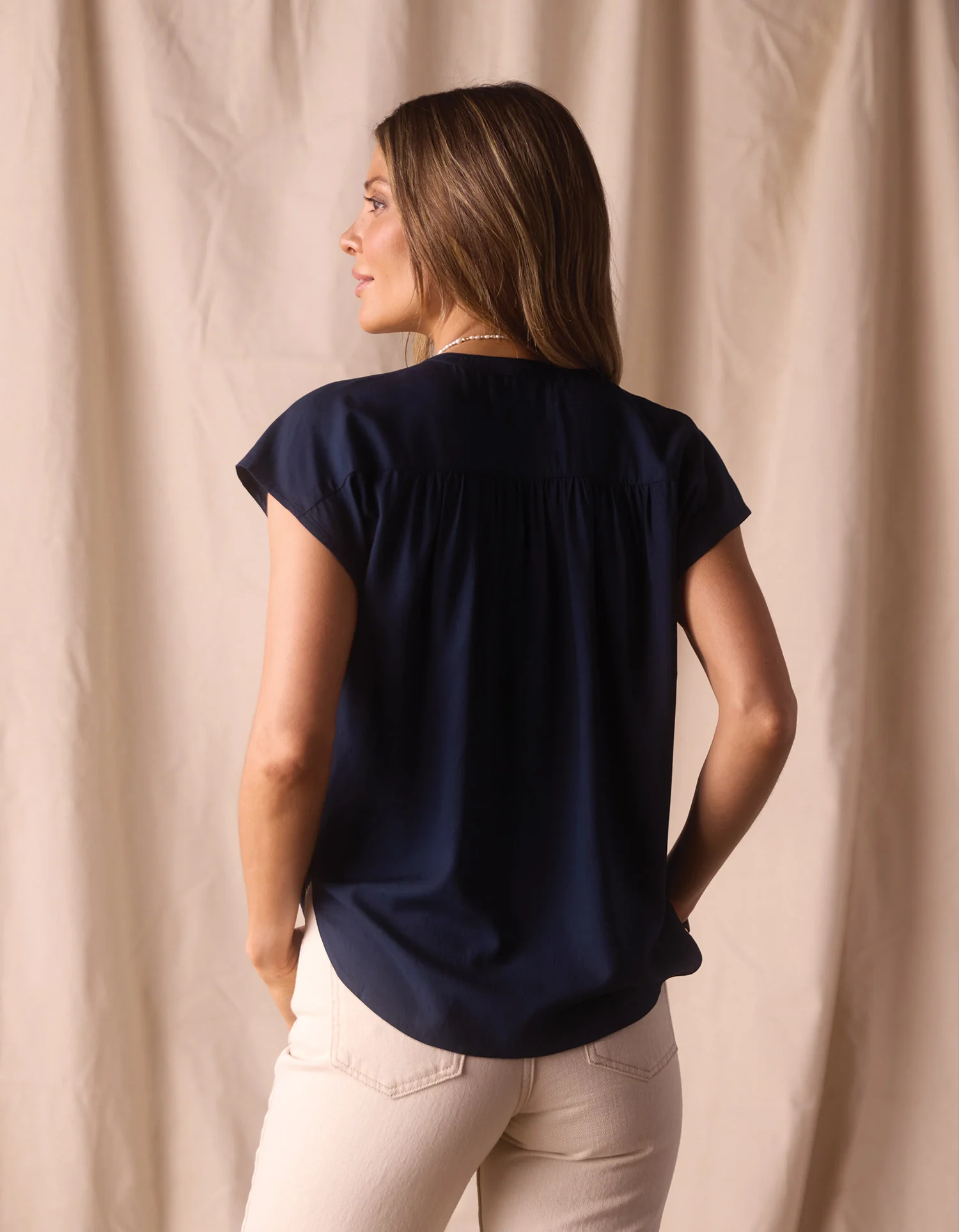 Estella Blouse in Normal Navy - Image 4