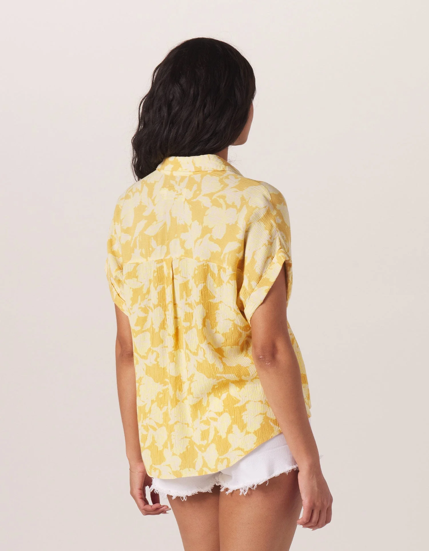 Ezra Crepe Camp Shirt in Cliff Rose Print - Image 4