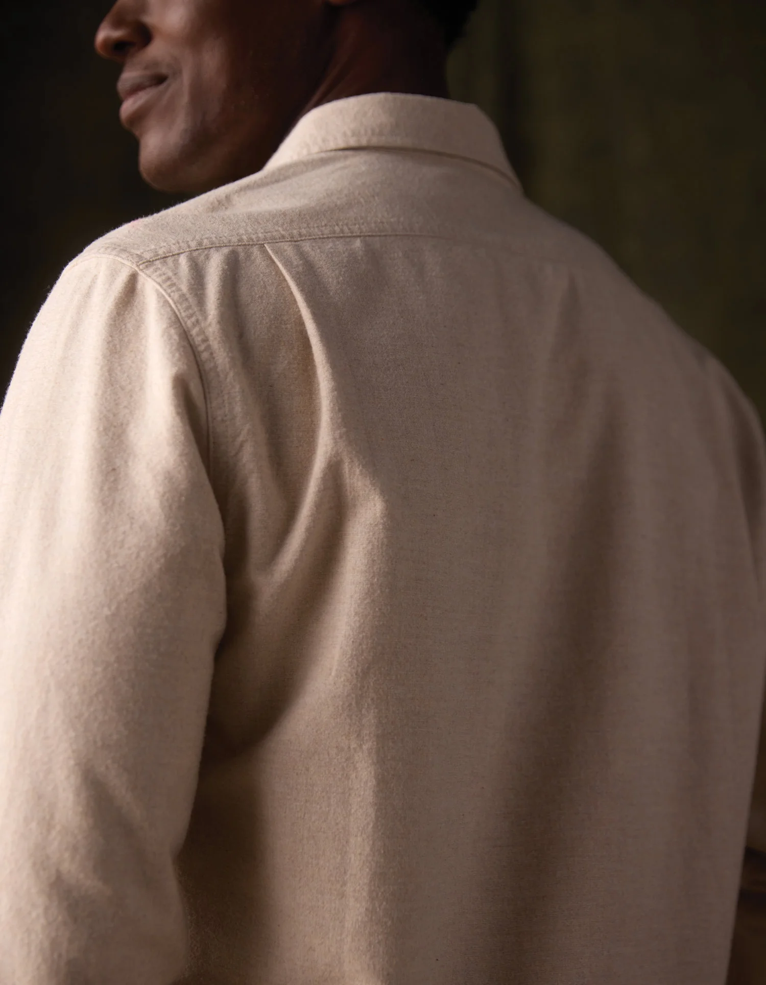 Fairbanks Brushed Chamois Button Up in Fossil - Image 3