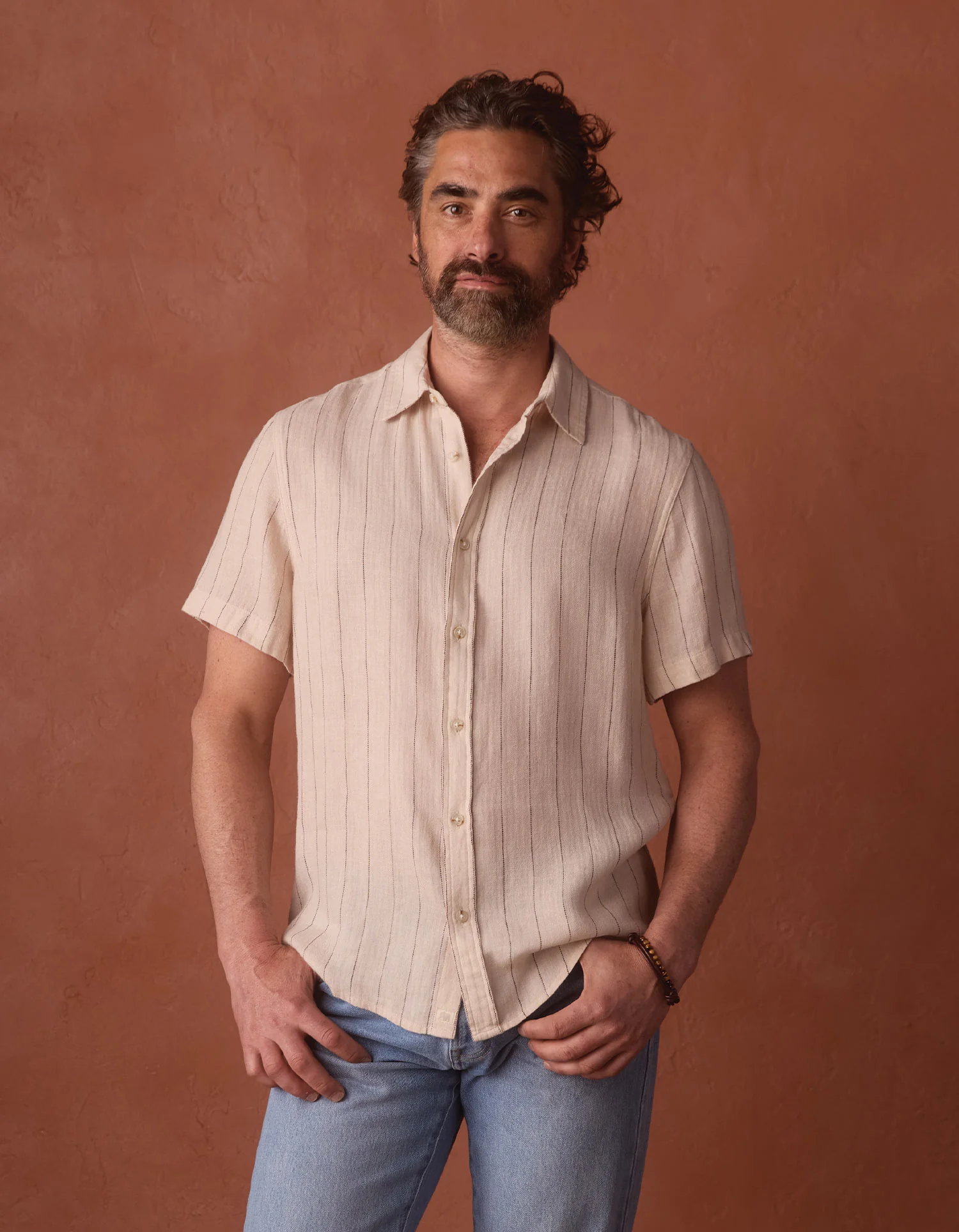 Freshwater Everyday Shirt in Barolo Stripe - Image 5