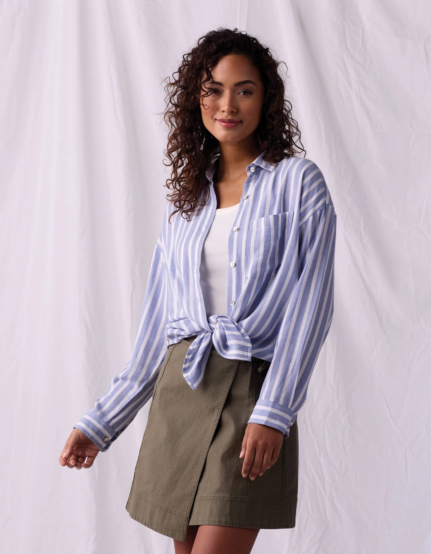 Freshwater Overshirt in Coastal Stripe - Image 2