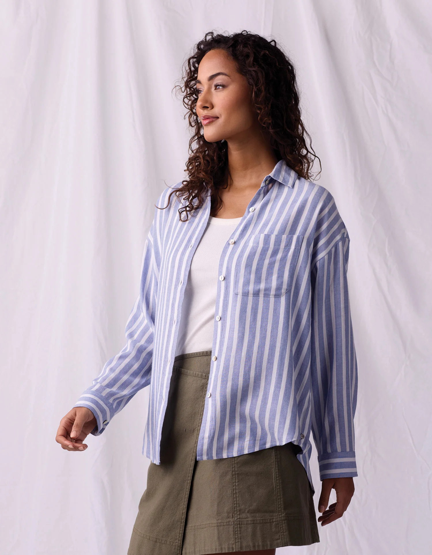 Freshwater Overshirt in Coastal Stripe - Image 3