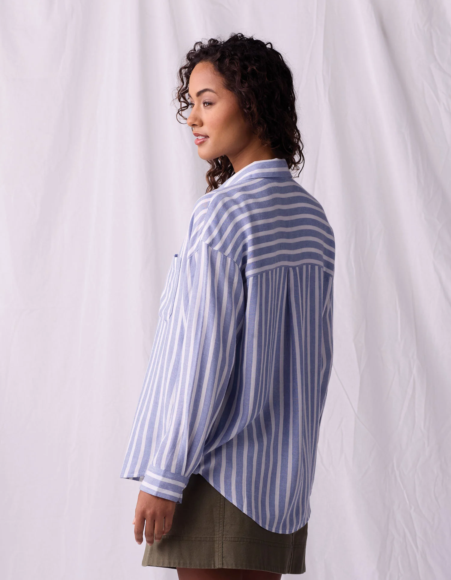 Freshwater Overshirt in Coastal Stripe - Image 4