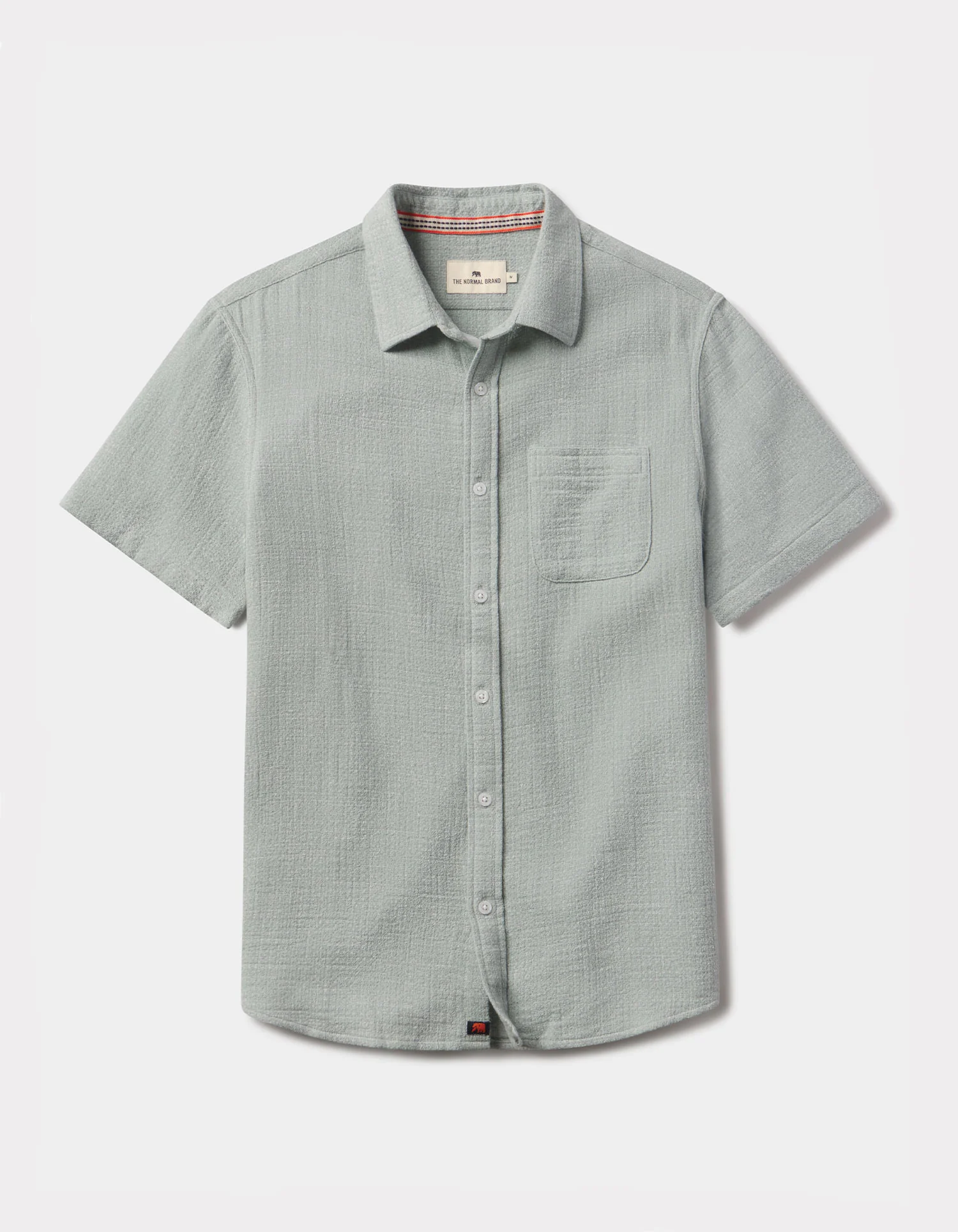 Freshwater Short Sleeve Button Up Shirt in Ocean Surf Spray - Image 4