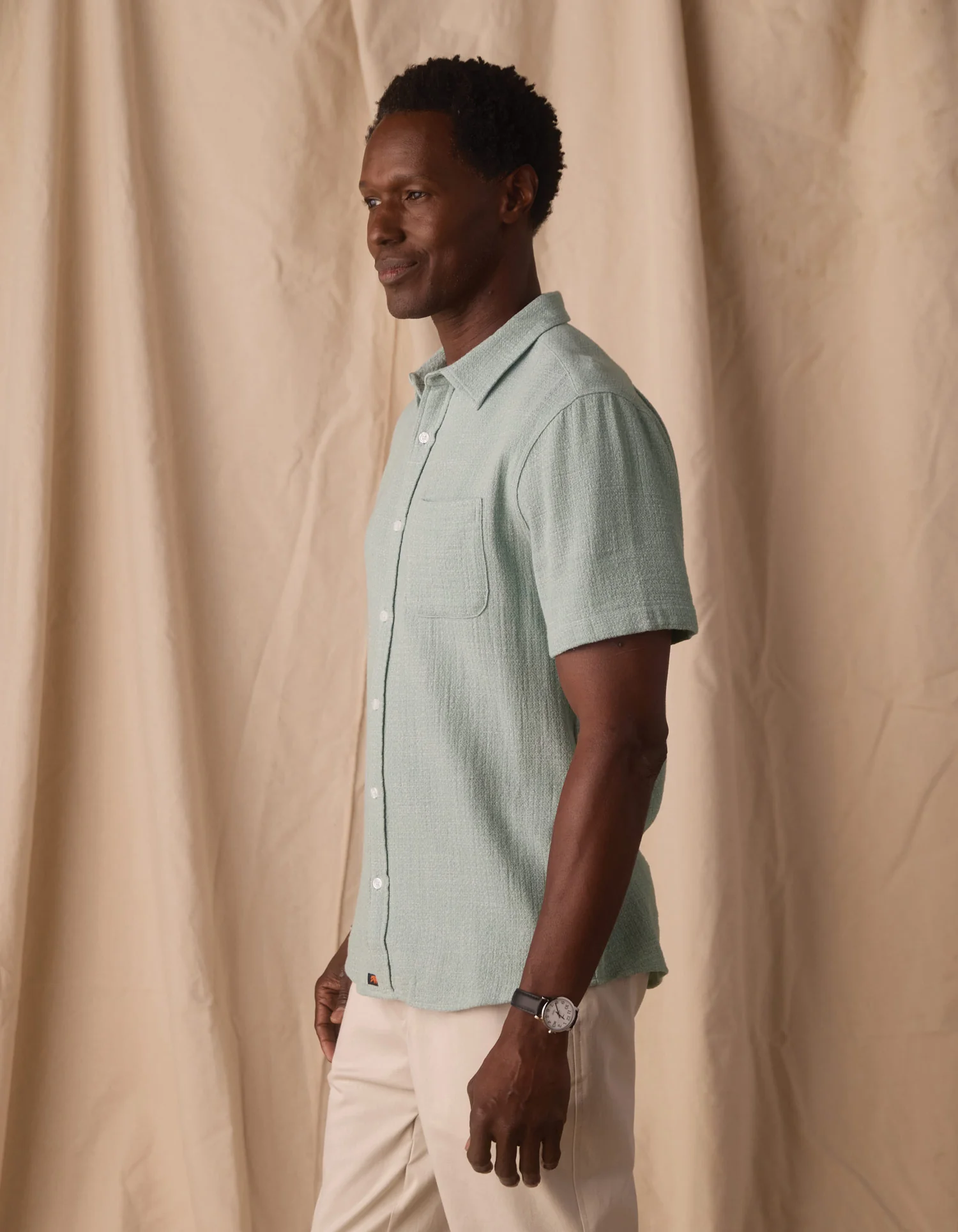 Freshwater Short Sleeve Button Up Shirt in Ocean Surf Spray - Image 8