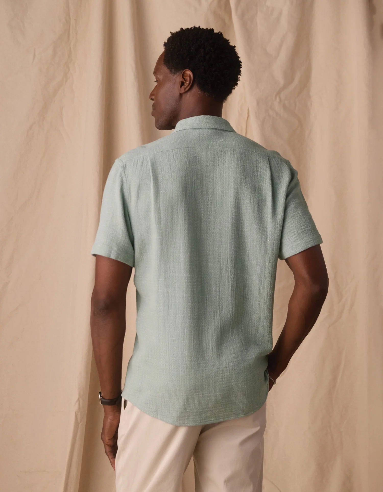 Freshwater Short Sleeve Button Up Shirt in Ocean Surf Spray - Image 9