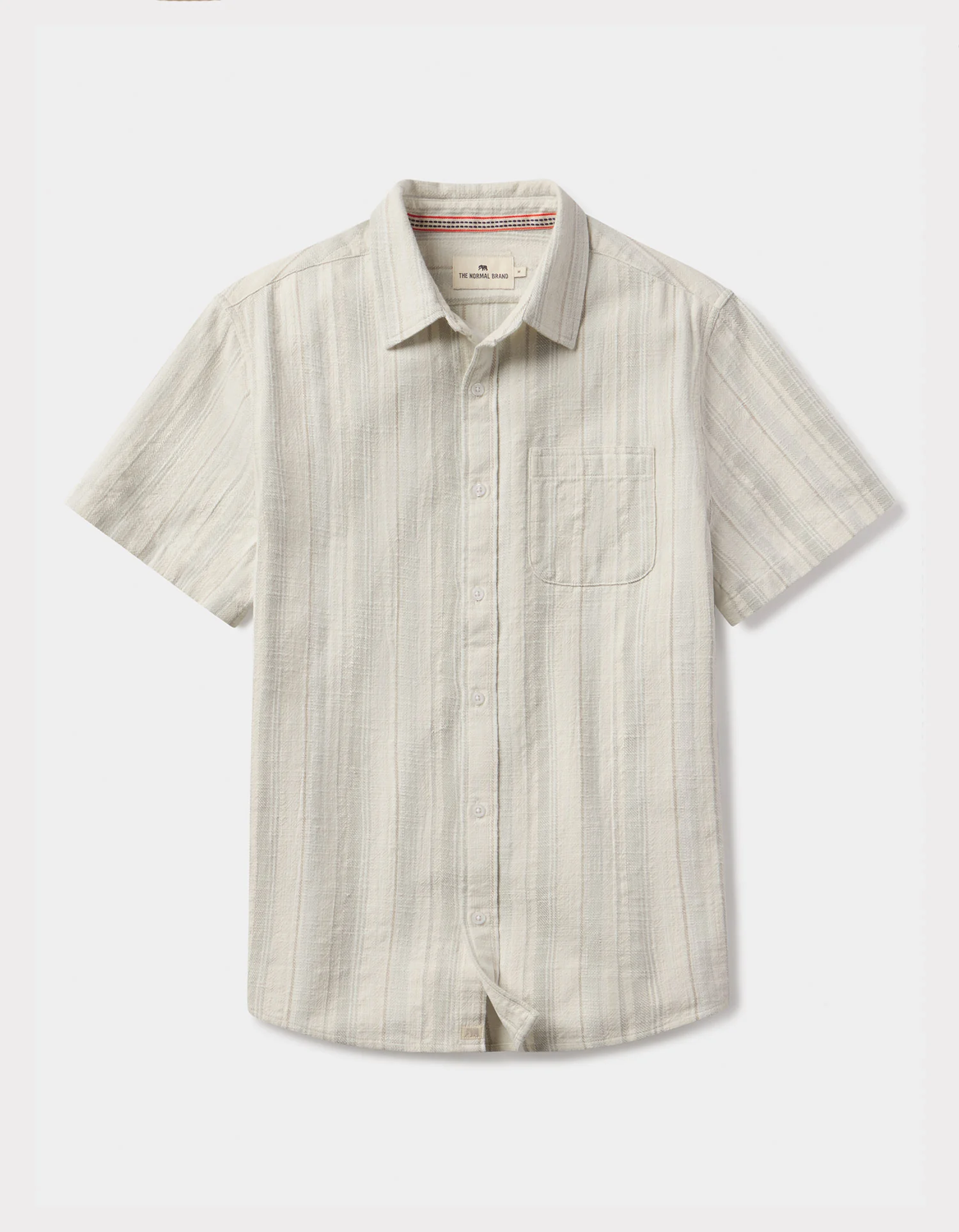 Freshwater Short Sleeve Button Up Shirt in Sea Glass Stripe - Image 2
