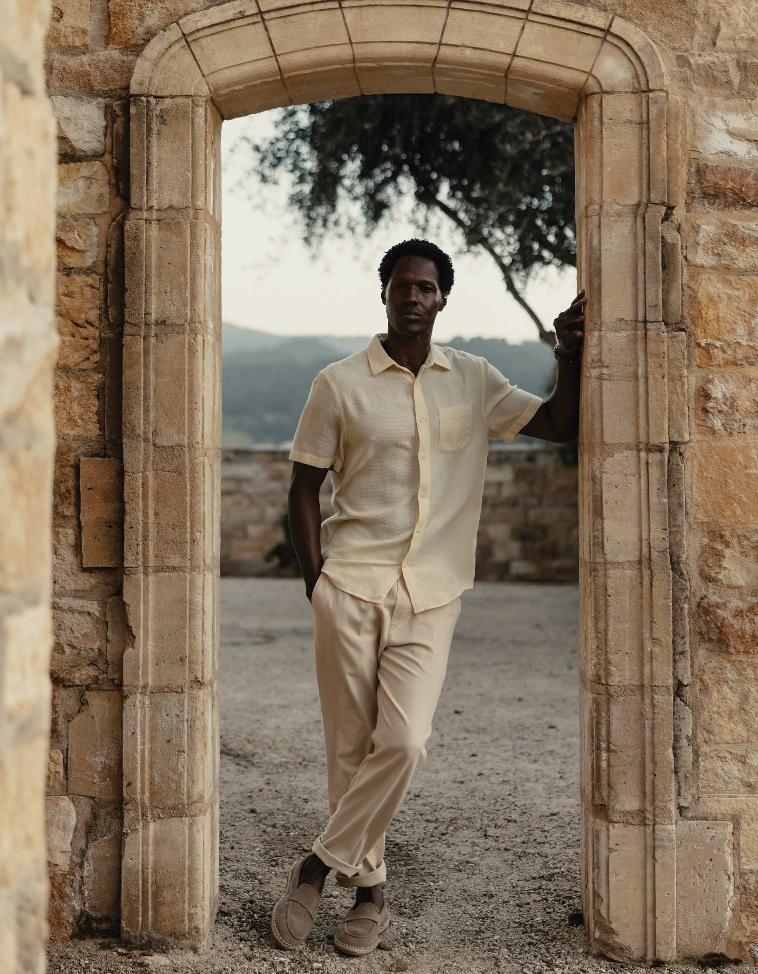 Freshwater Short Sleeve Button Up Shirt in Summer Yellow Check - Image 2