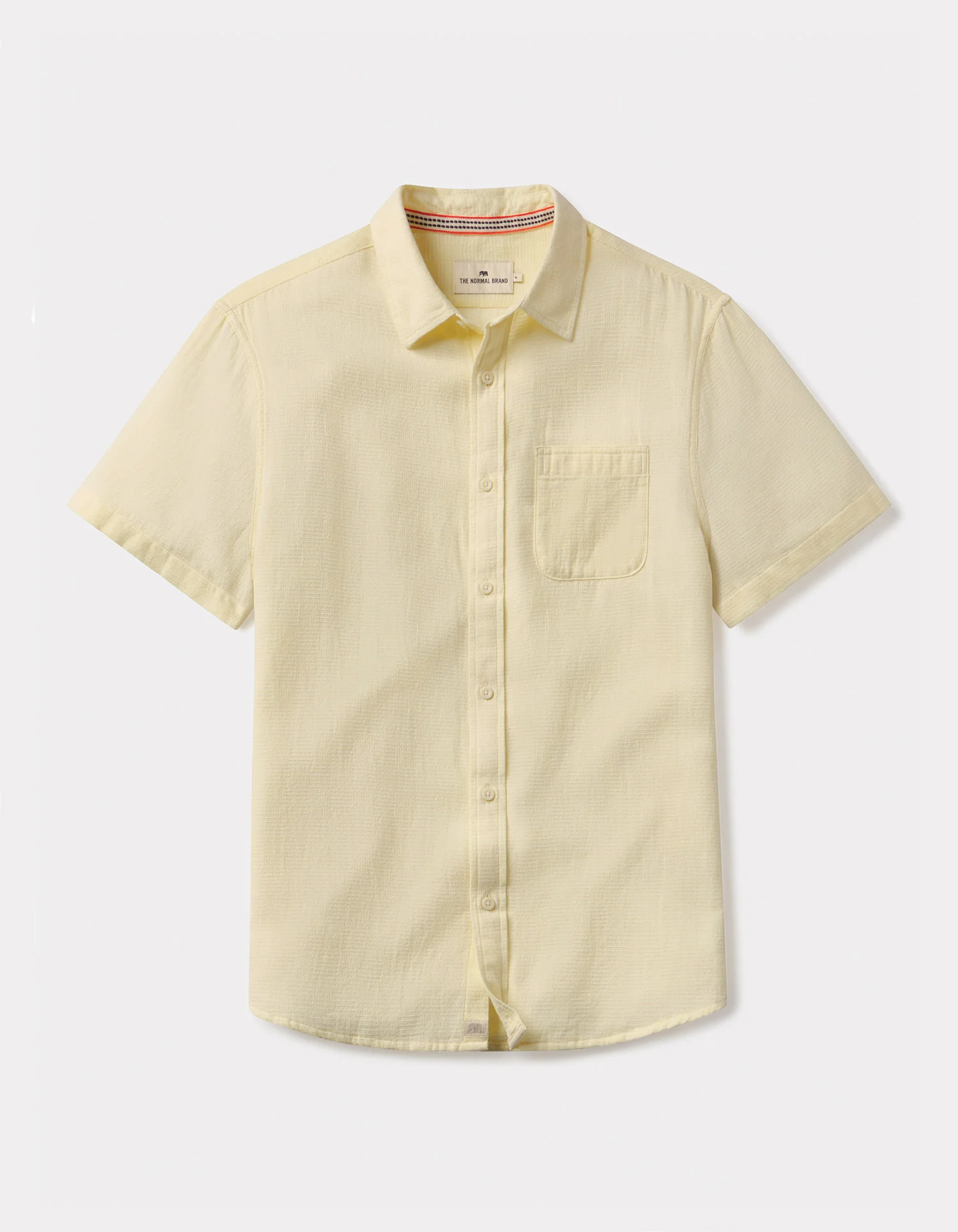 Freshwater Short Sleeve Button Up Shirt in Summer Yellow Check - Image 4