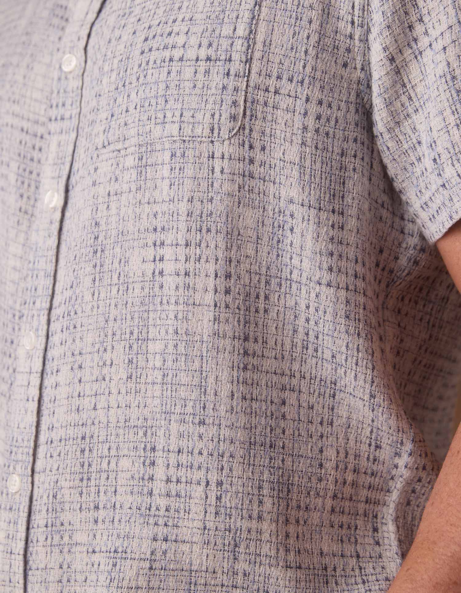 Freshwater Short Sleeve Button Up Shirt in Blue Multi - Image 7