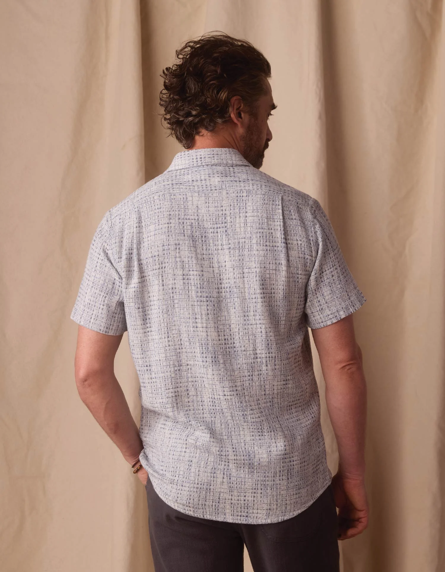 Freshwater Short Sleeve Button Up Shirt in Blue Multi - Image 8