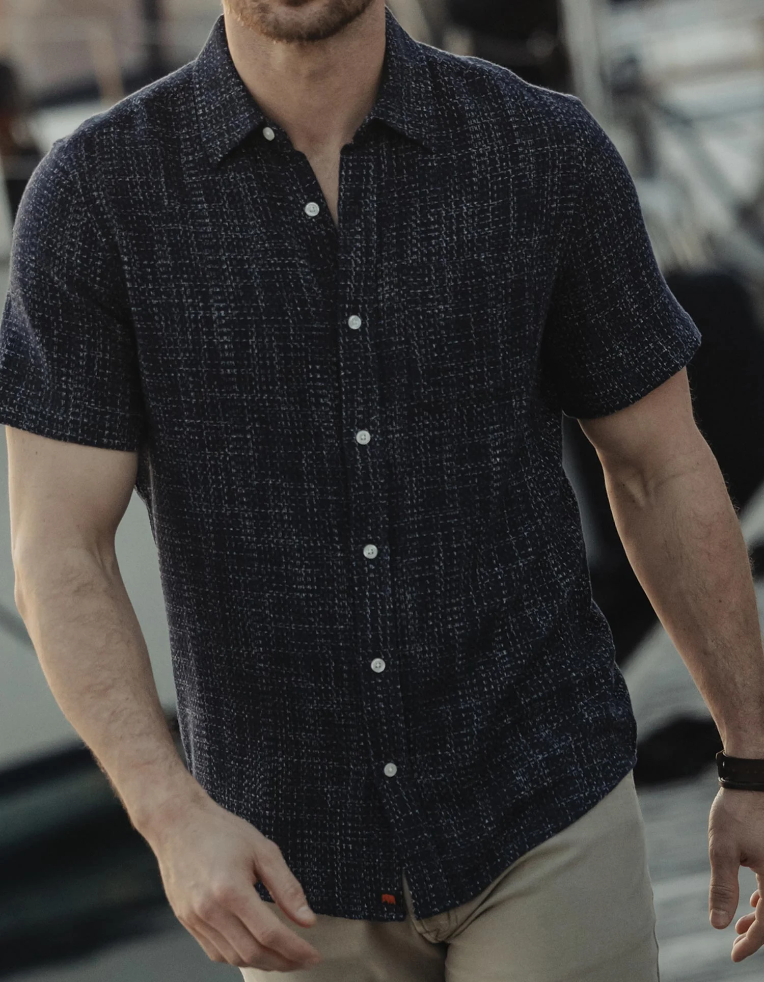 Freshwater Short Sleeve Button Up Shirt in Ocean - Image 3