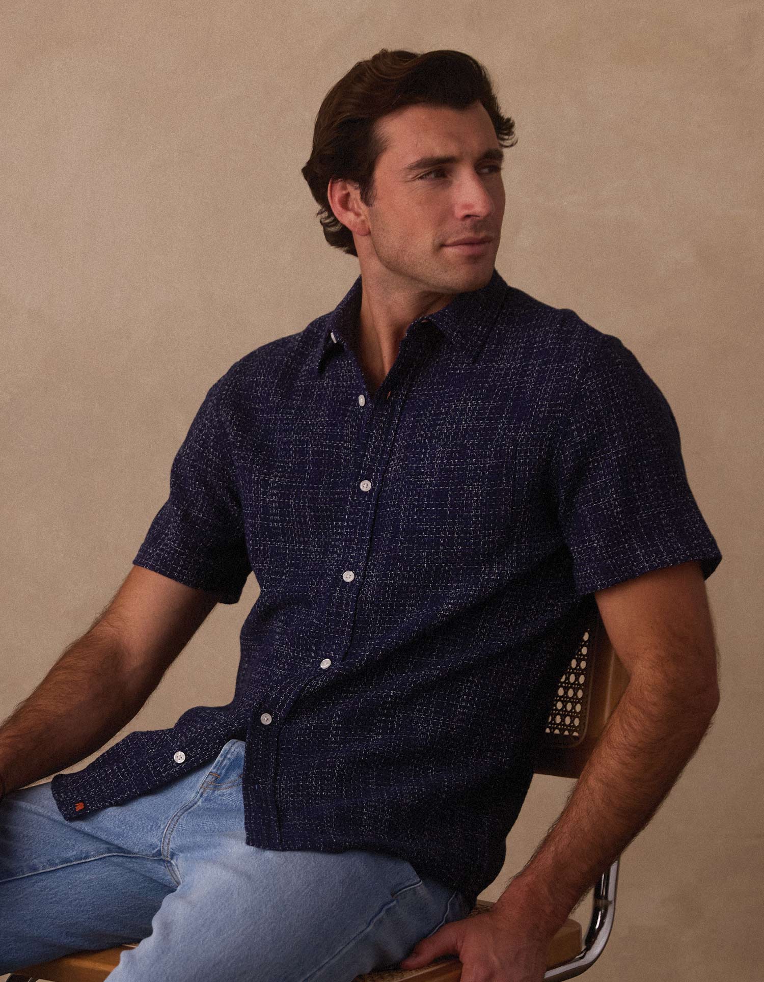 Freshwater Short Sleeve Button Up Shirt in Ocean - Image 5
