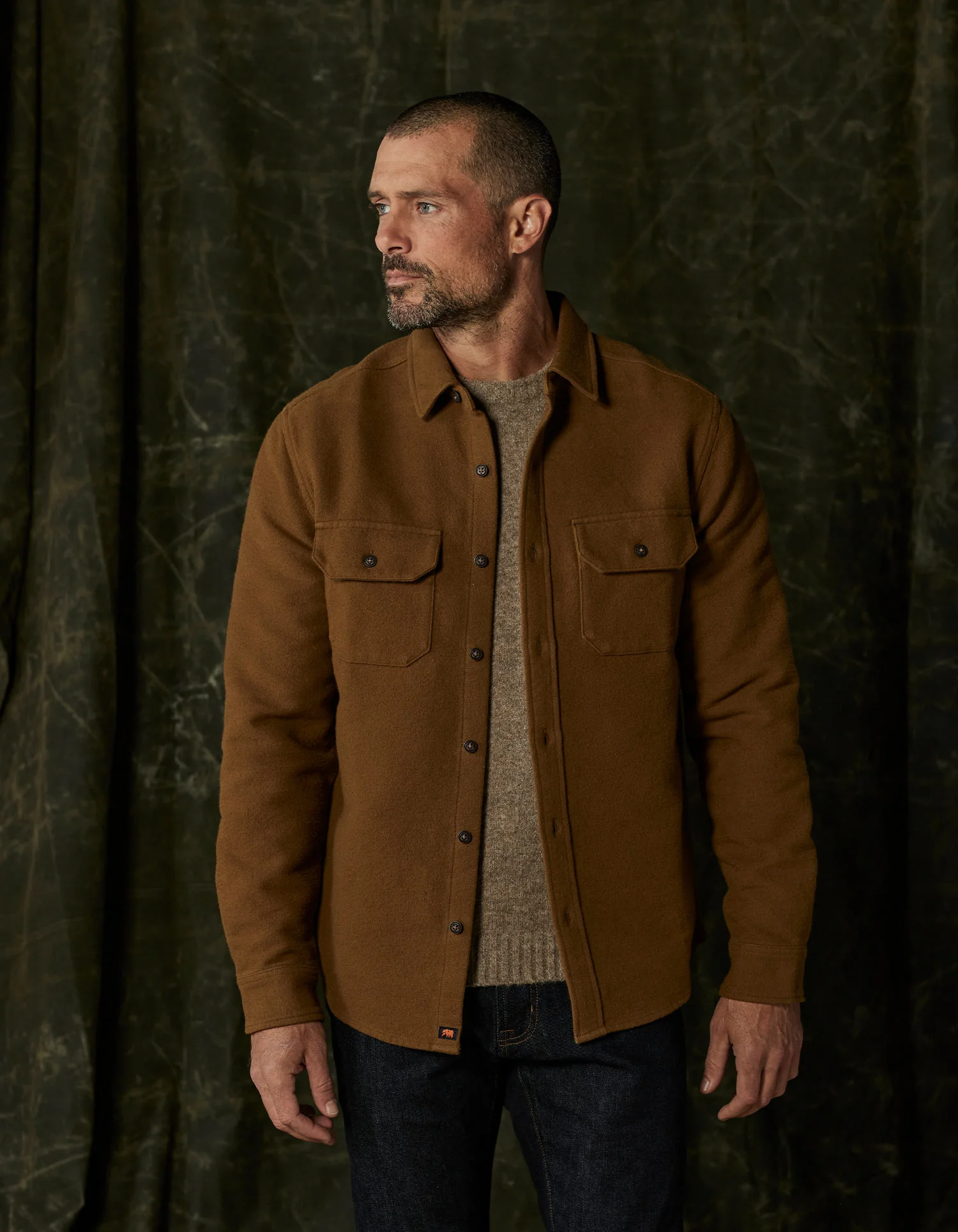 Heavyweight Chamois Overshirt in Gold - Image 3