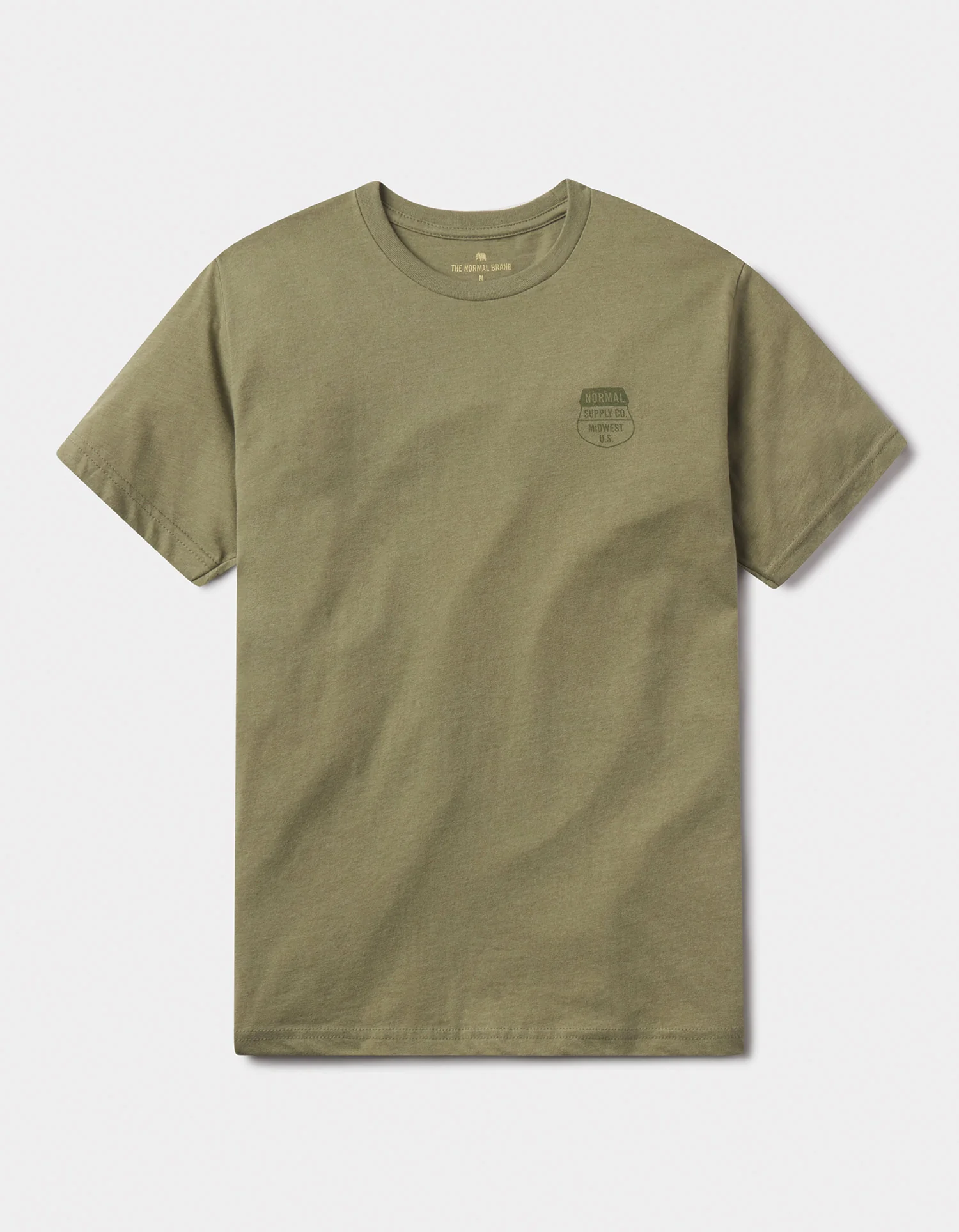 Highway Bear Tee in Light Olive - Image 2