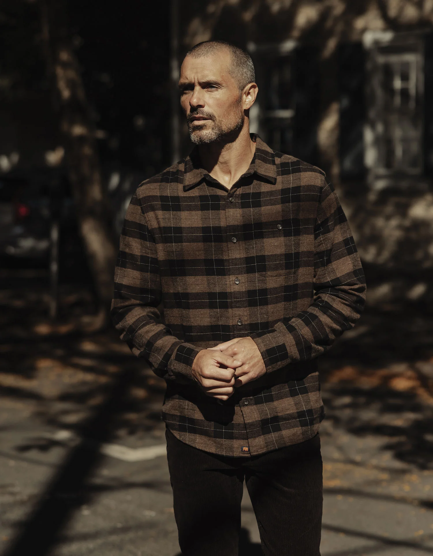 Hudson Double Brushed Flannel in Dark Brown Plaid - Image 2