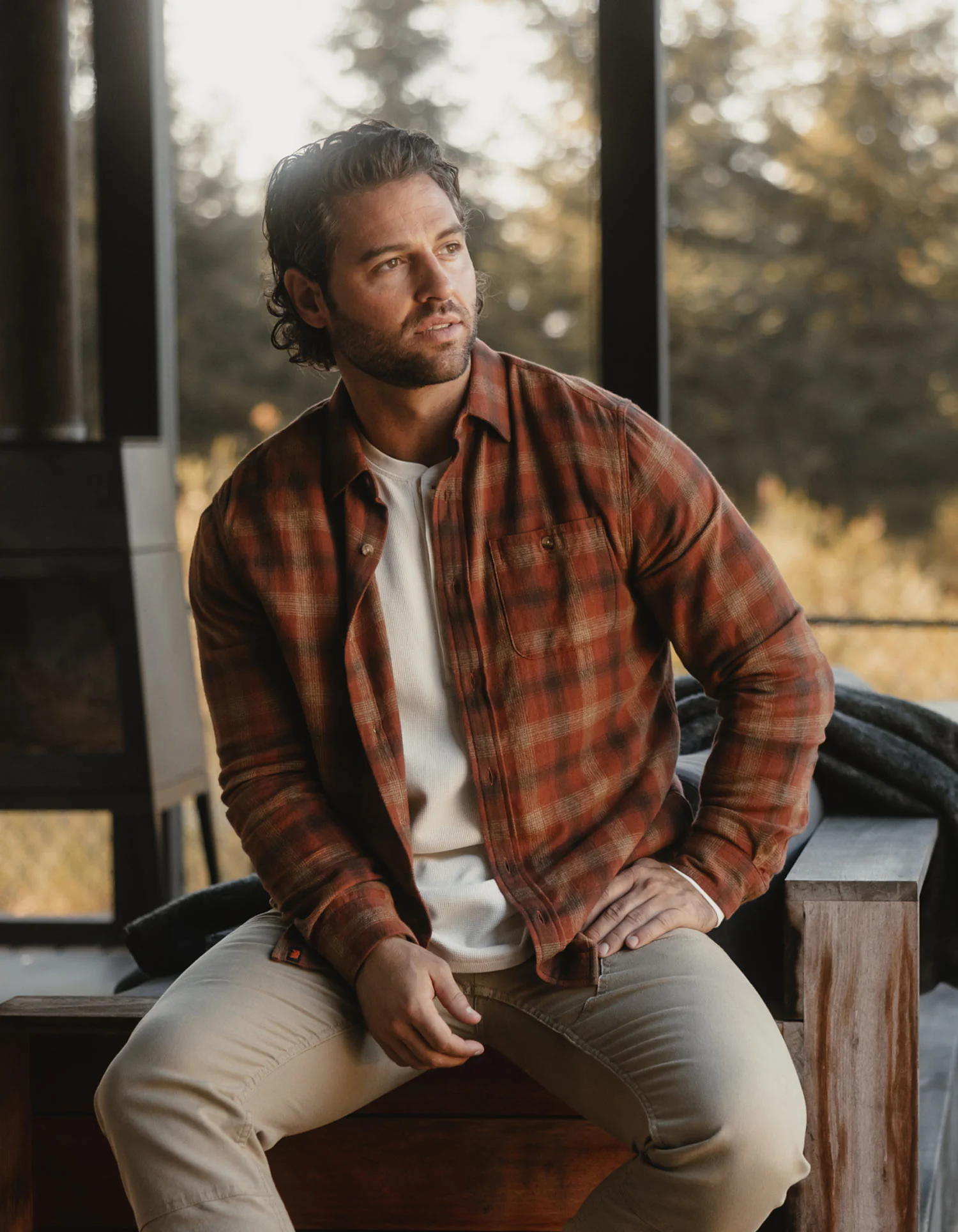 Hudson Double Brushed Flannel in Maple Glaze Plaid - Image 2