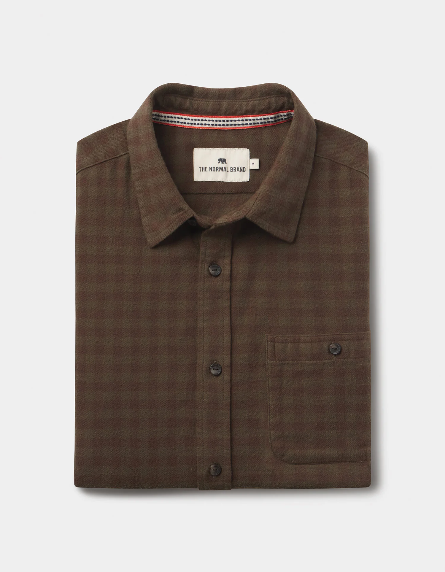 Hudson Double Brushed Flannel in Olive Plaid - Image 2