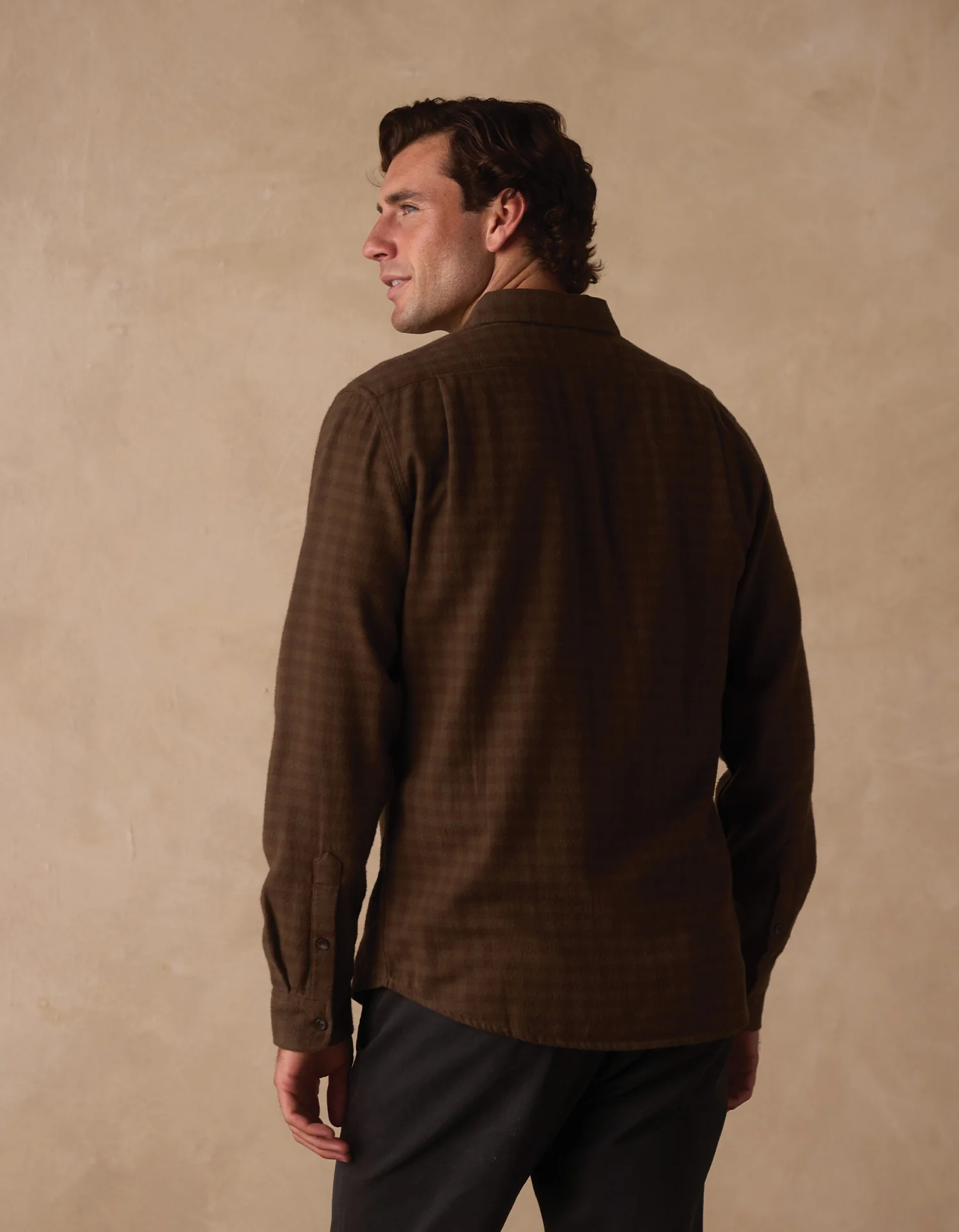 Hudson Double Brushed Flannel in Olive Plaid - Image 5