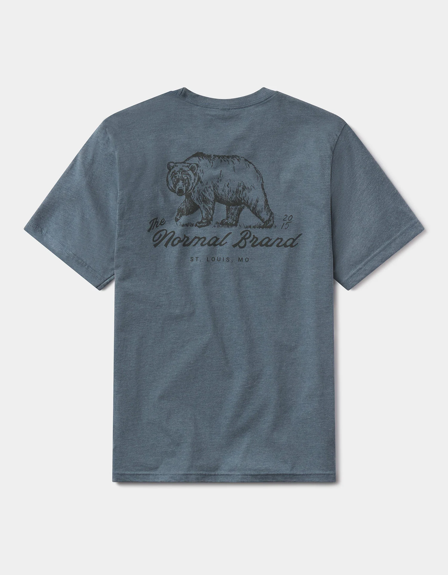 Illustrated Bear Tee in Indigo