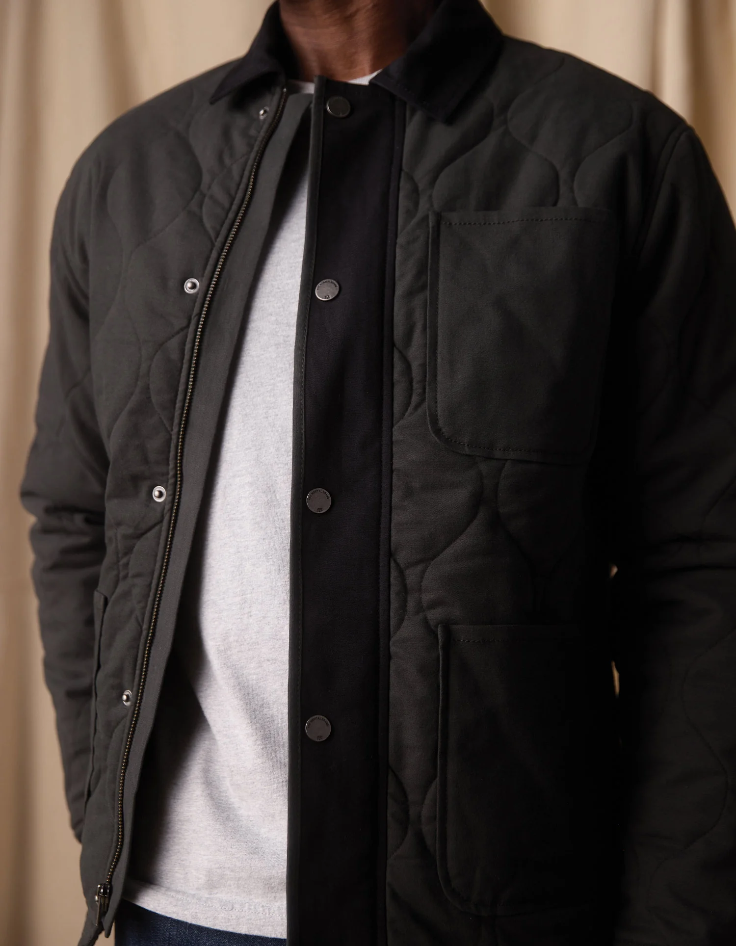 James Canvas Liner Jacket in Phantom/Black - Image 4