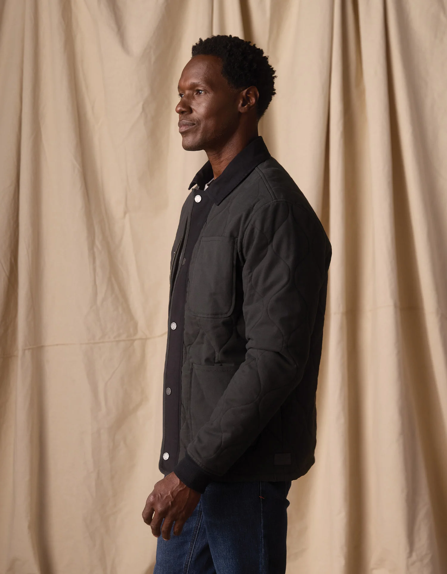 James Canvas Liner Jacket in Phantom/Black - Image 5