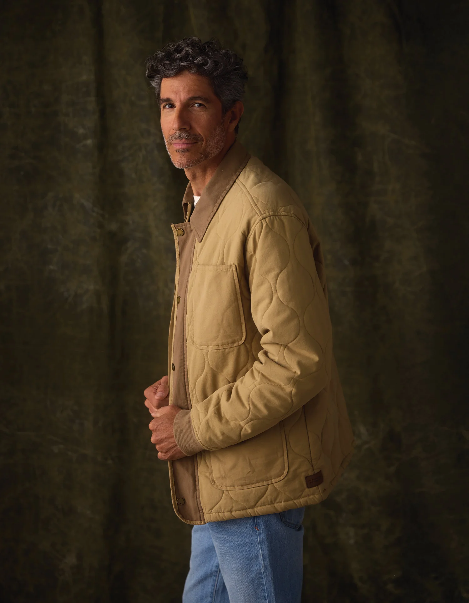 James Canvas Liner Jacket in Tan/Cedar - Image 5