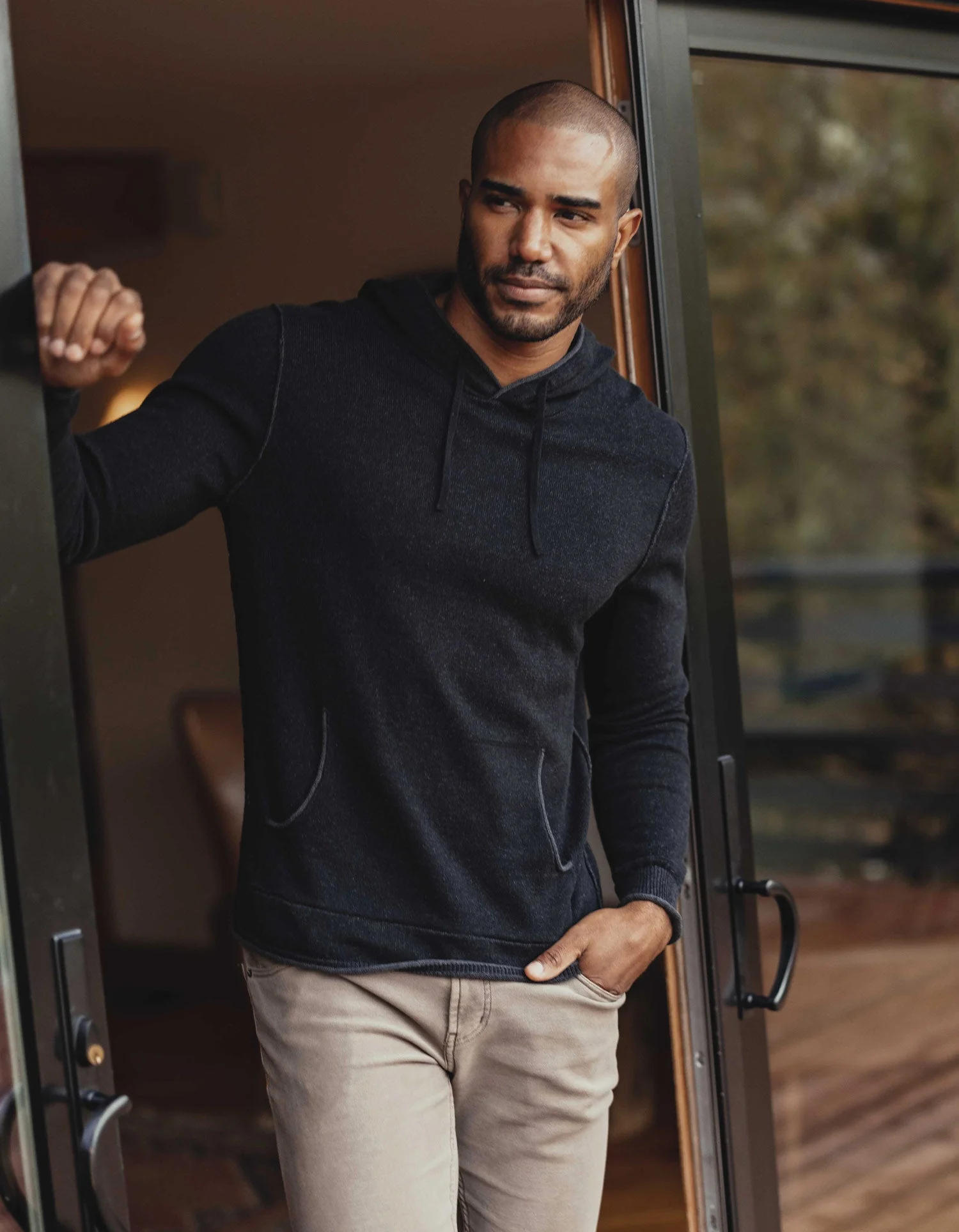 Jimmy Sweater Hoodie in Black - Image 2