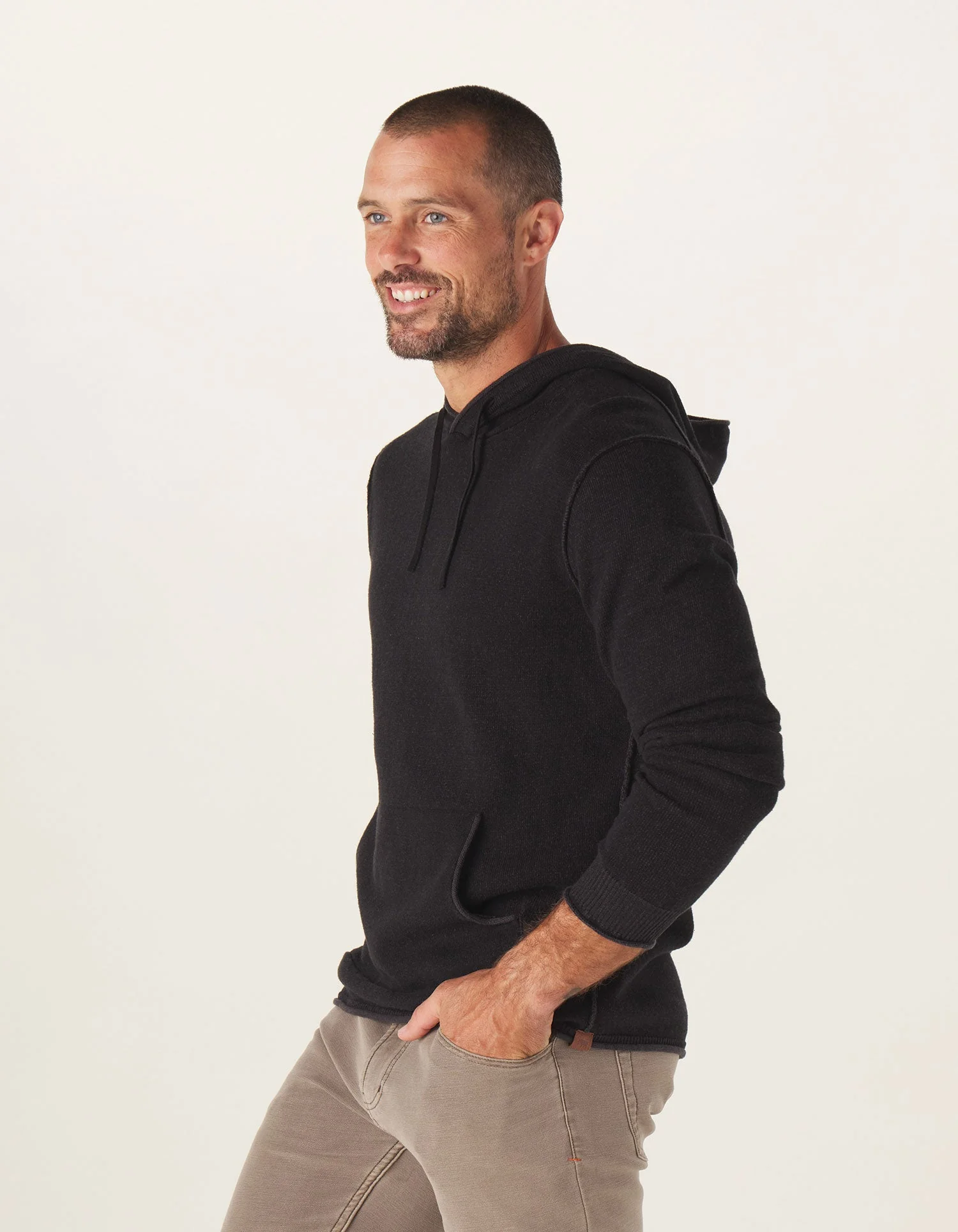 Jimmy Sweater Hoodie in Black - Image 4
