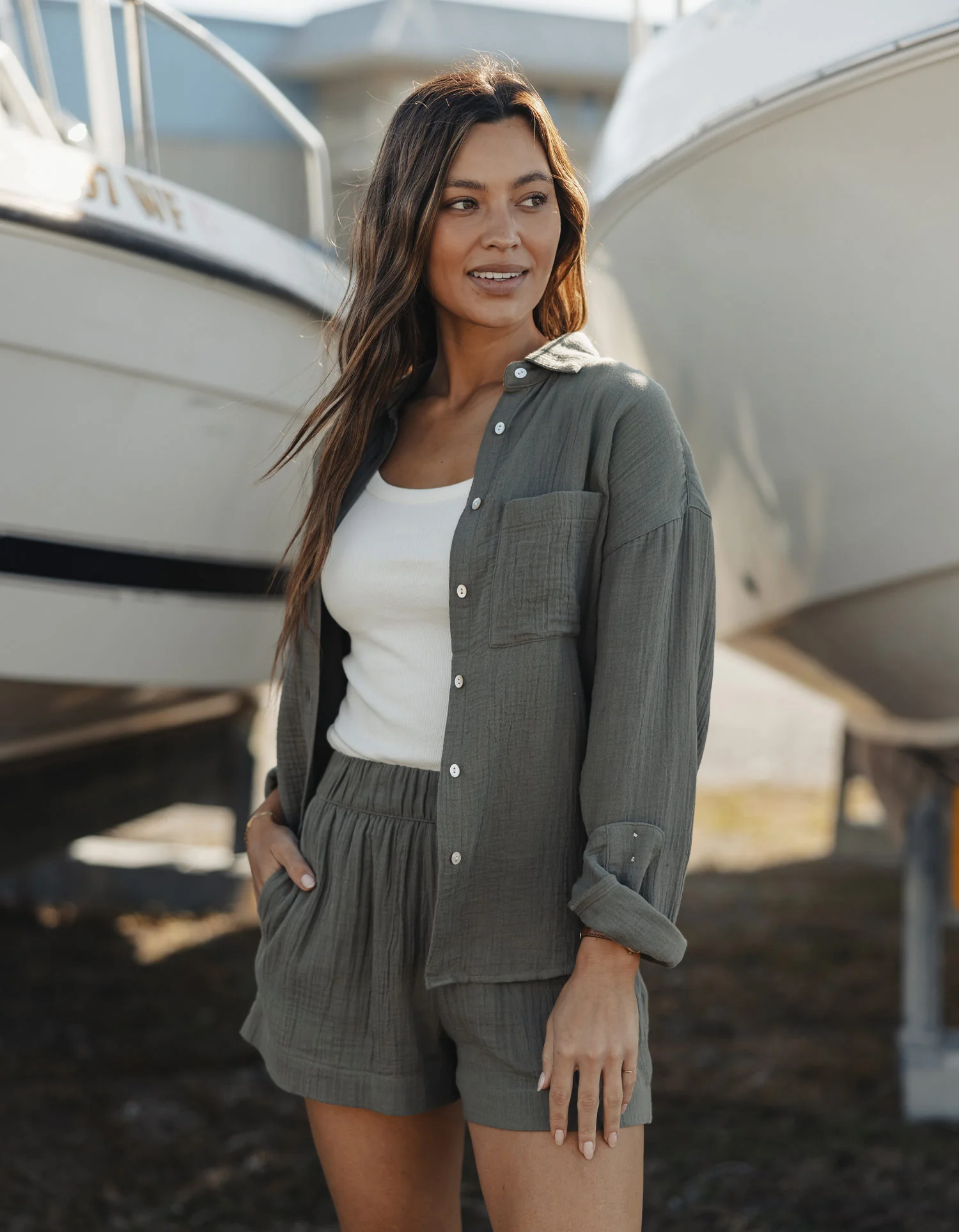 Kalo Overshirt in Deep Sage - Image 2