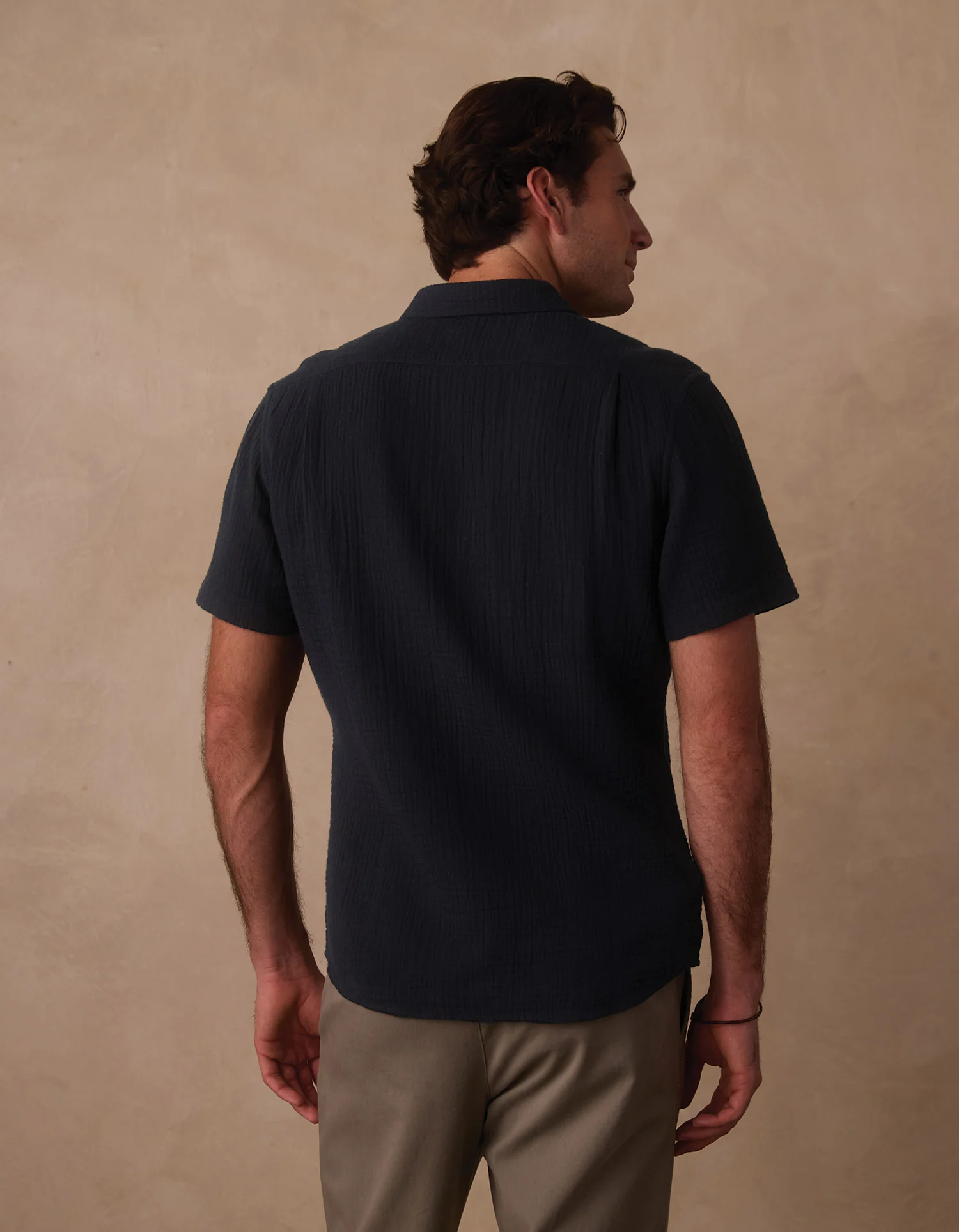 Kalo Short Sleeve Button Up in Navy - Image 5