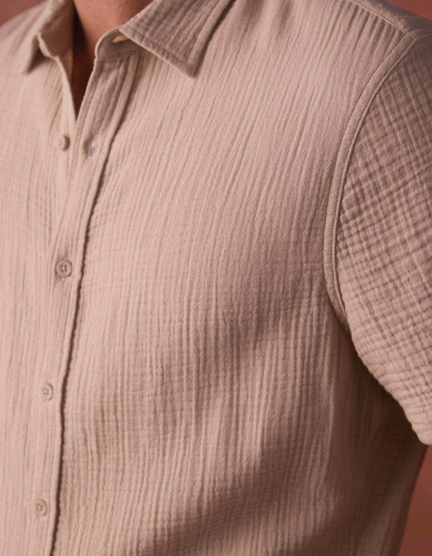 Kalo Short Sleeve Button Up in Pumice - Image 4