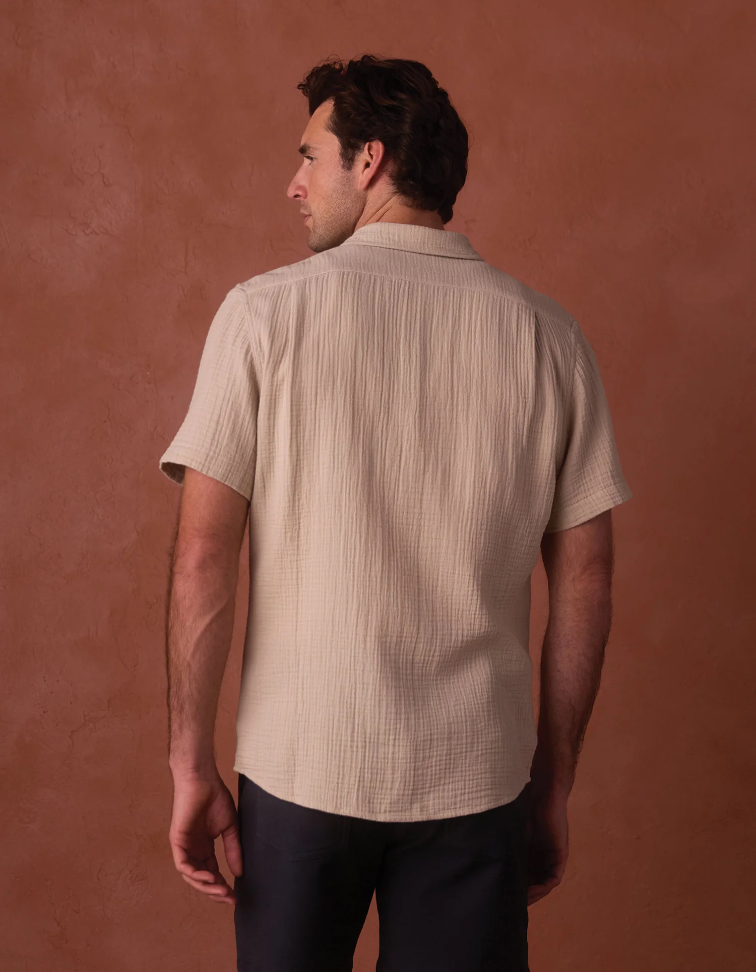 Kalo Short Sleeve Button Up in Pumice - Image 7