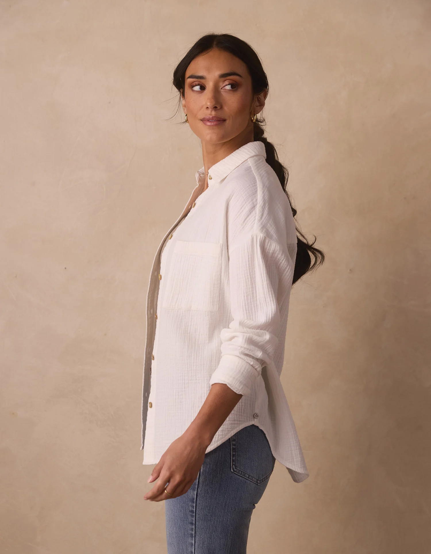 Kalo Weekender Overshirt in Ivory - Image 7