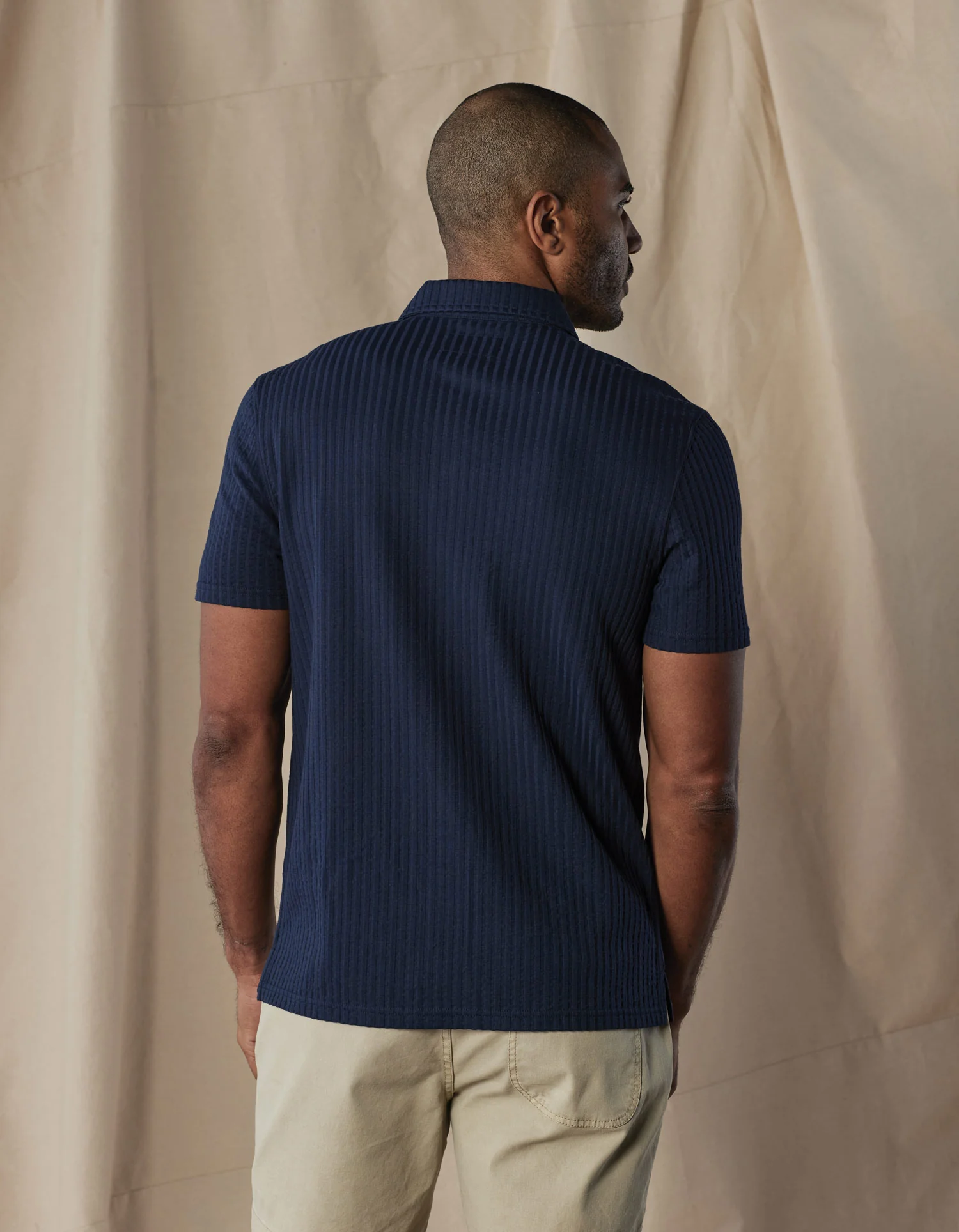 Knit Getaway Button Up in Navy - Image 5