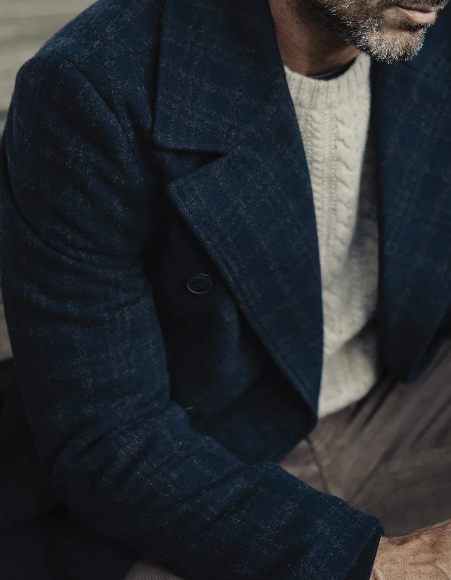 Lan Jacket in Navy Plaid - Image 2